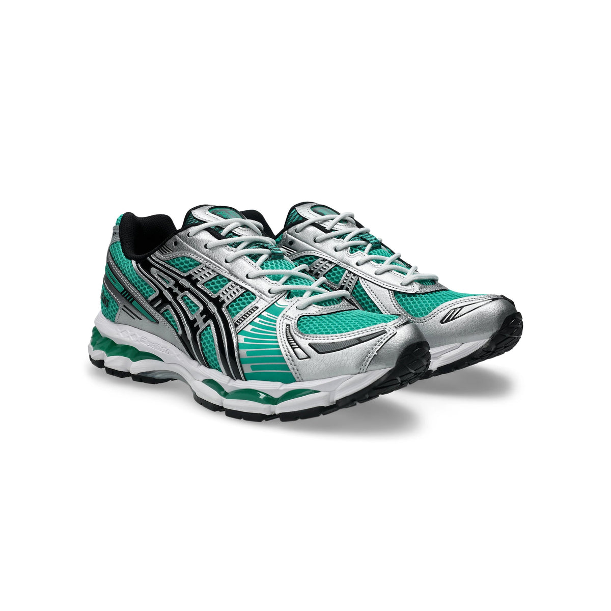 Edamame Green/Black silver and white Sneakers on a white background