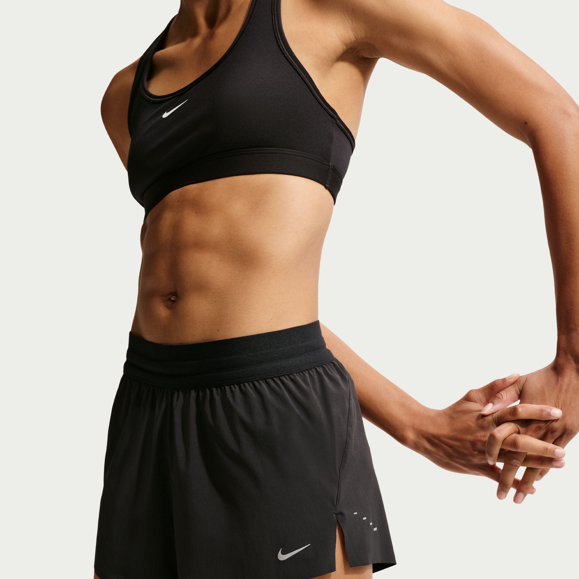 Nike Womens Swift Dri-Fit Mid-Rise 2.5" Brief-Lined Running Shorts