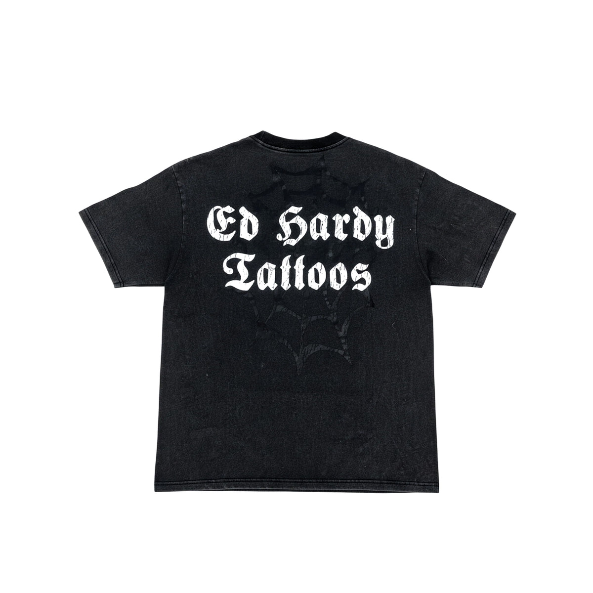 Ed Hardy Mens Flame Web Washed Boxy Tee