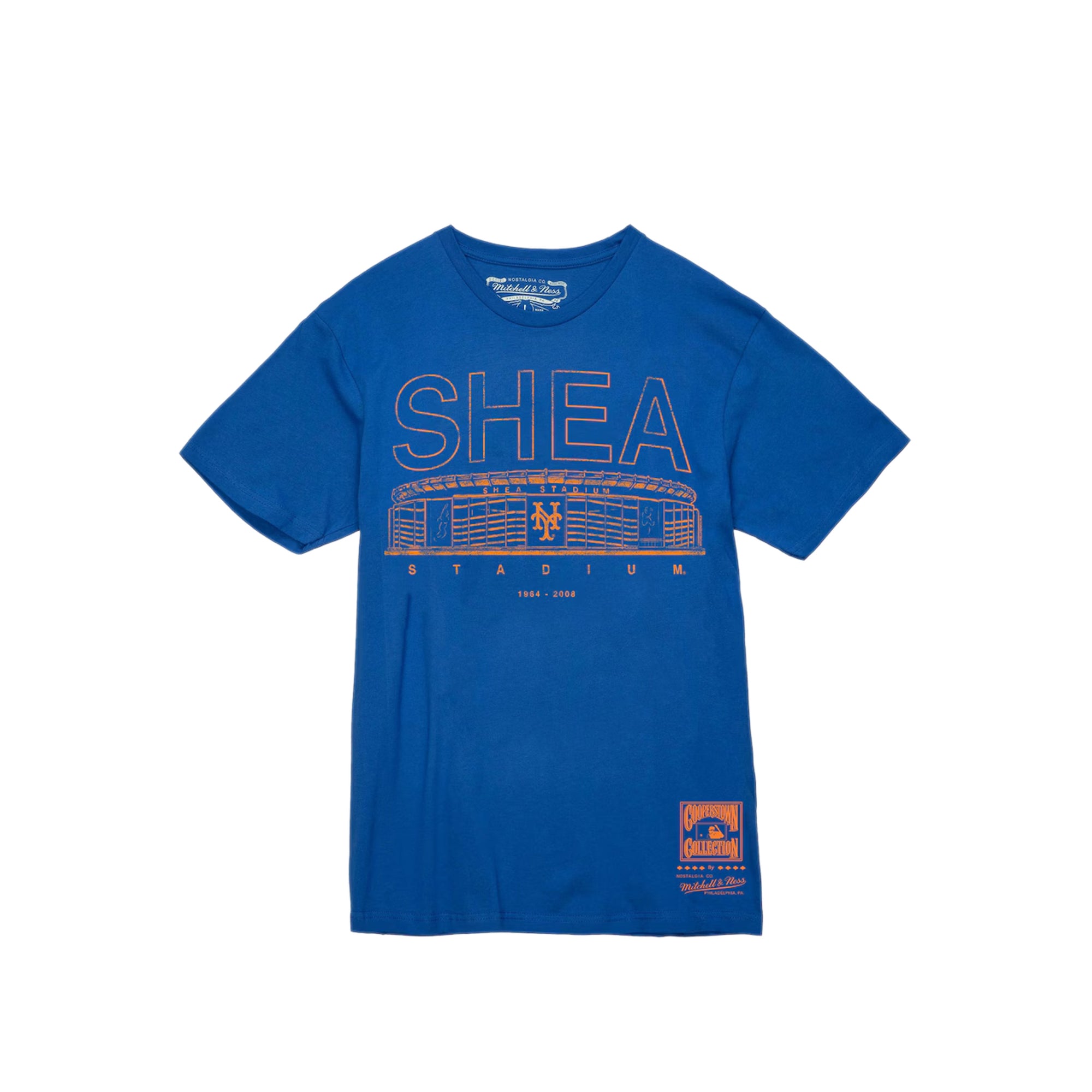 Mitchell & Ness Mens MLB Logo Mets Tee