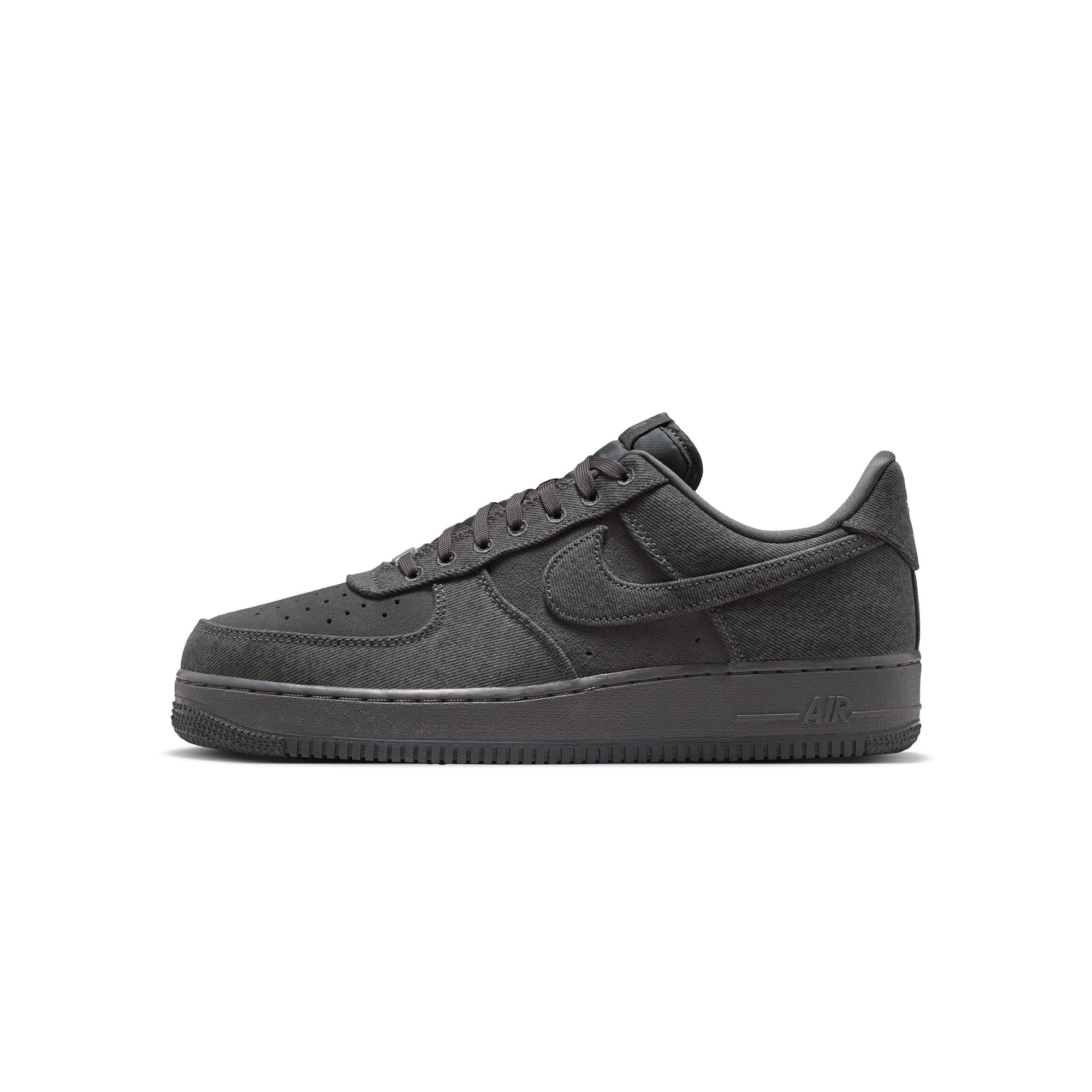 Anthracite denim sneakers on a white background