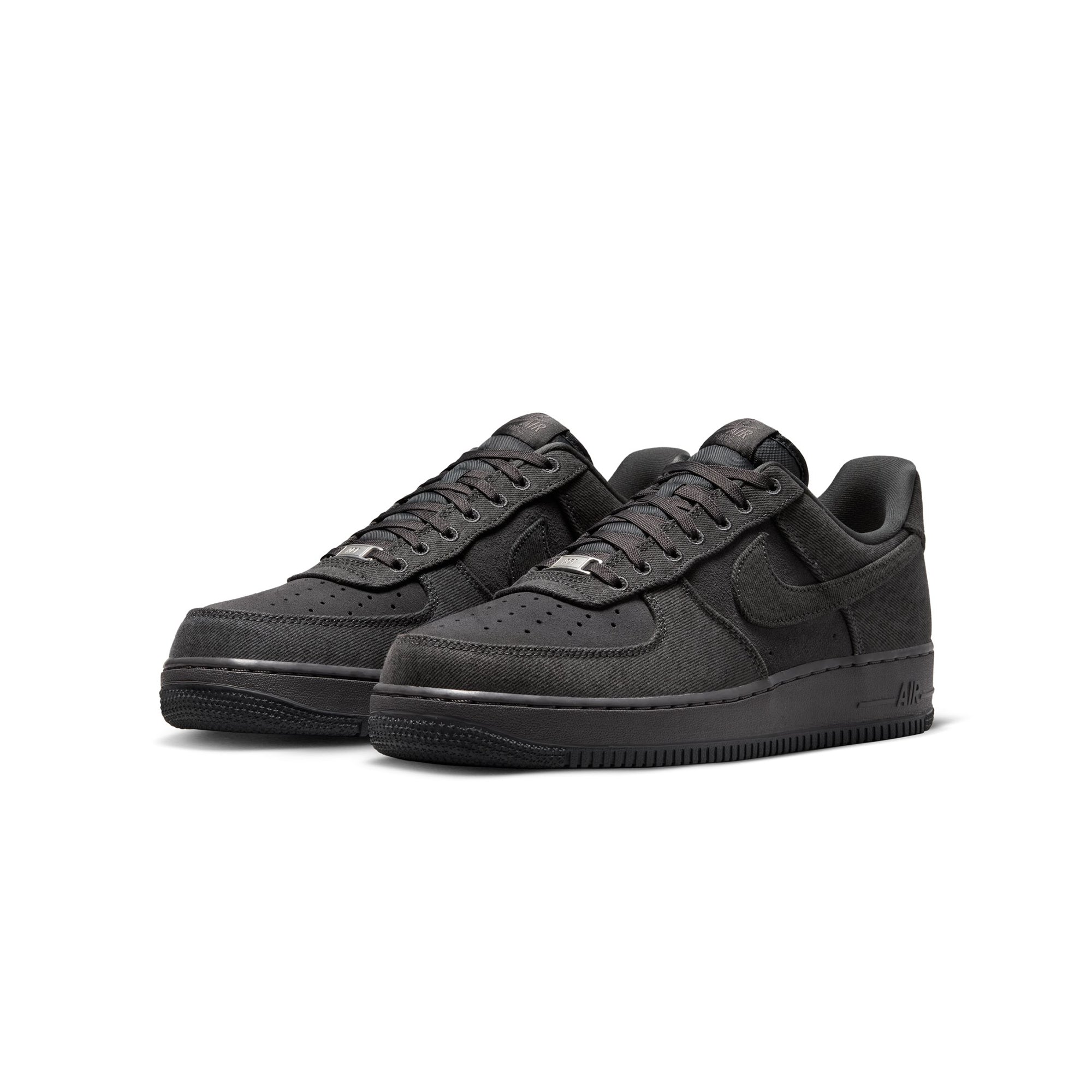 Anthracite denim sneakers on a white background