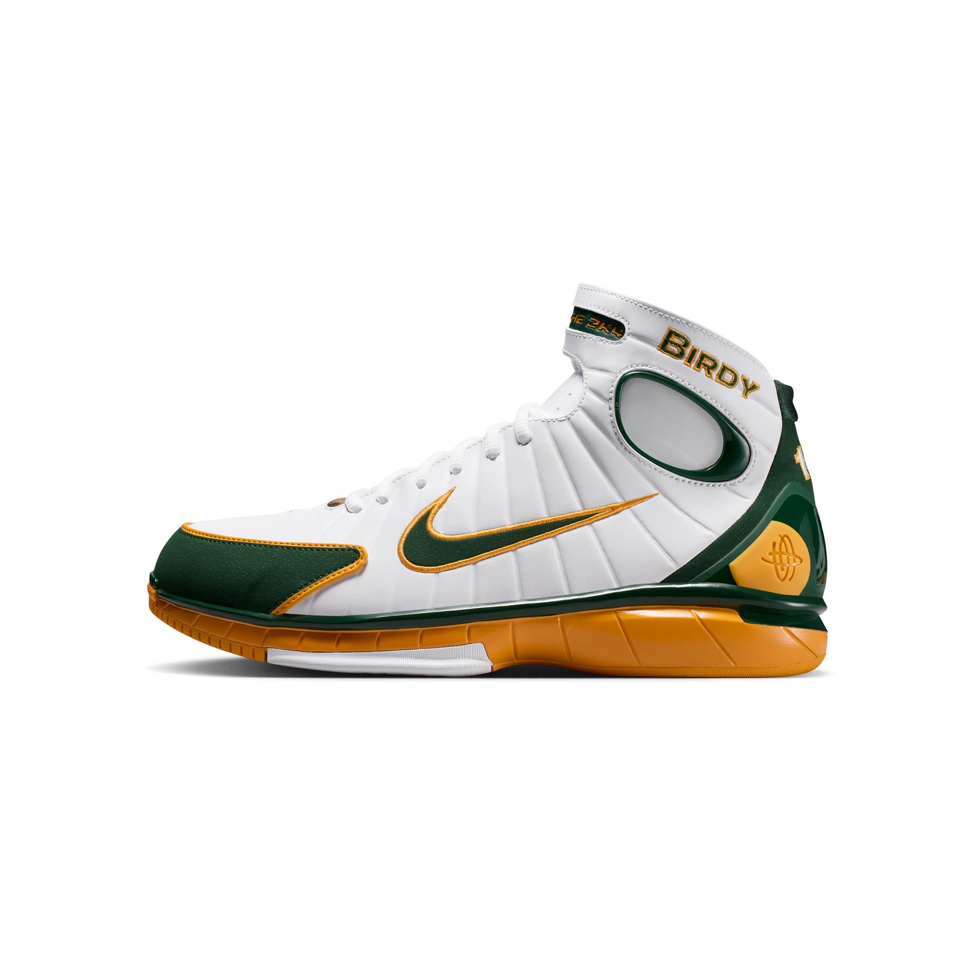 White/deep Forest-canyon Gold Sneakers on a white background