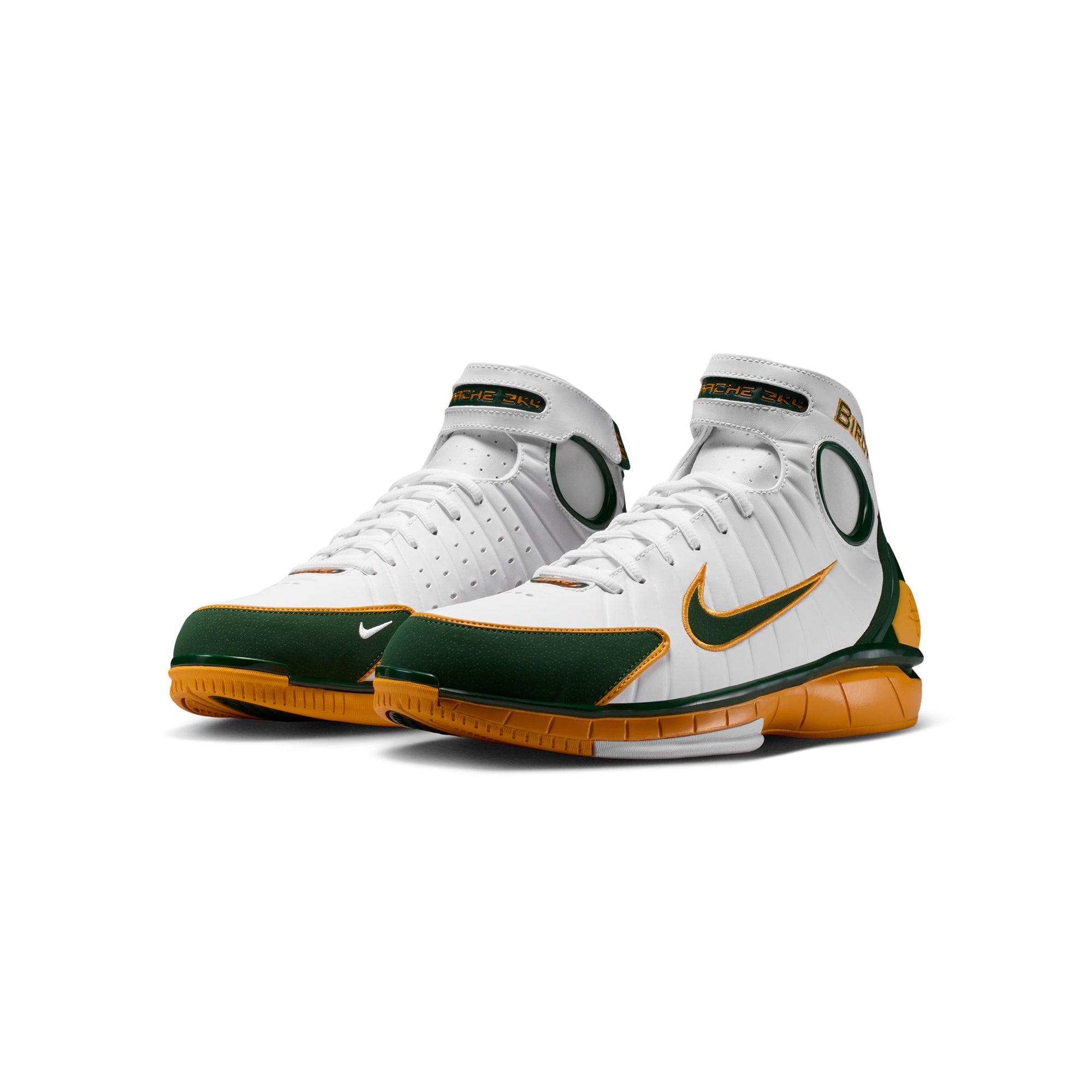 White/deep Forest-canyon Gold Sneakers on a white background