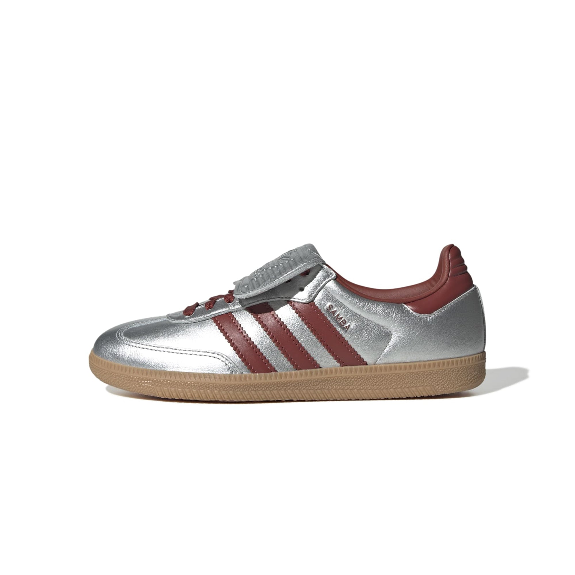adidas Samba Long Tongue Shoes - Women's - Silver / Preloved Ruby / Gum - 8 adidas Samba Long Tongue Shoes - Women's - Silver / Preloved Ruby / Gum - 8