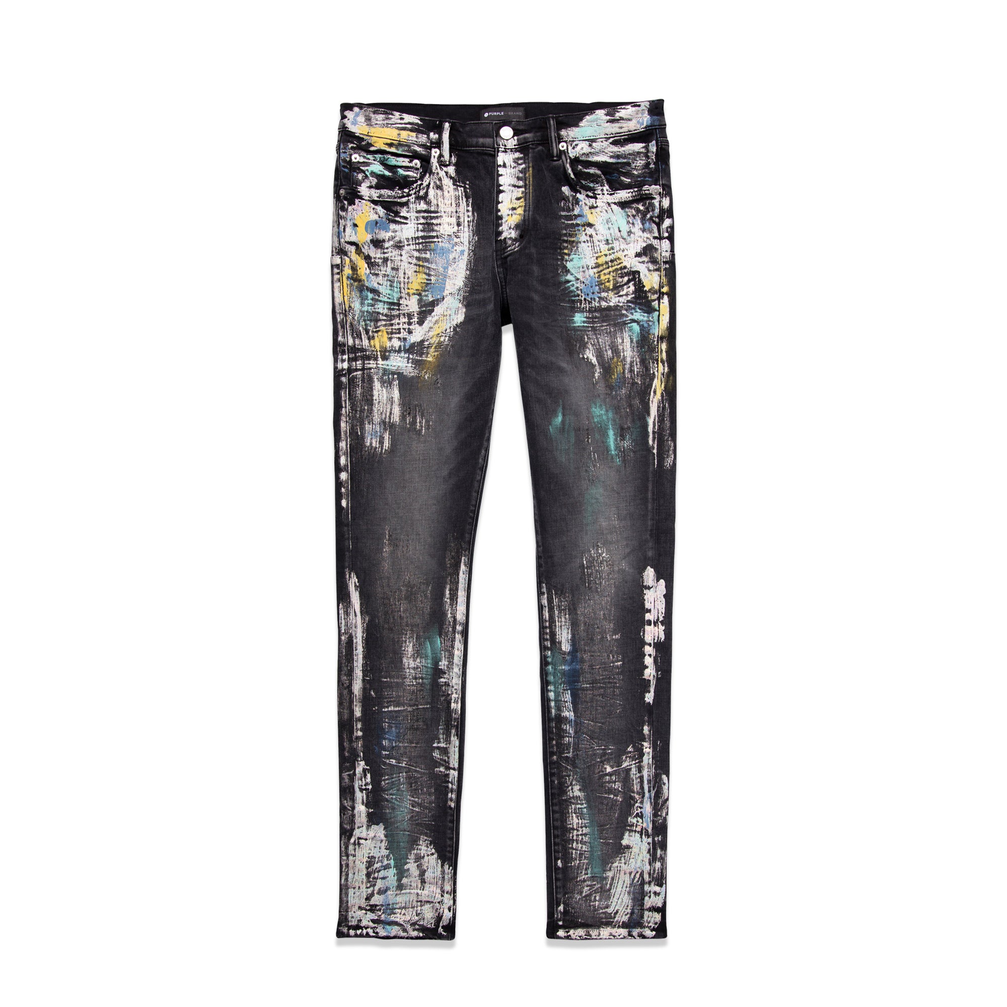 Purple Brand Mens Iridescent Painter Black Jeans