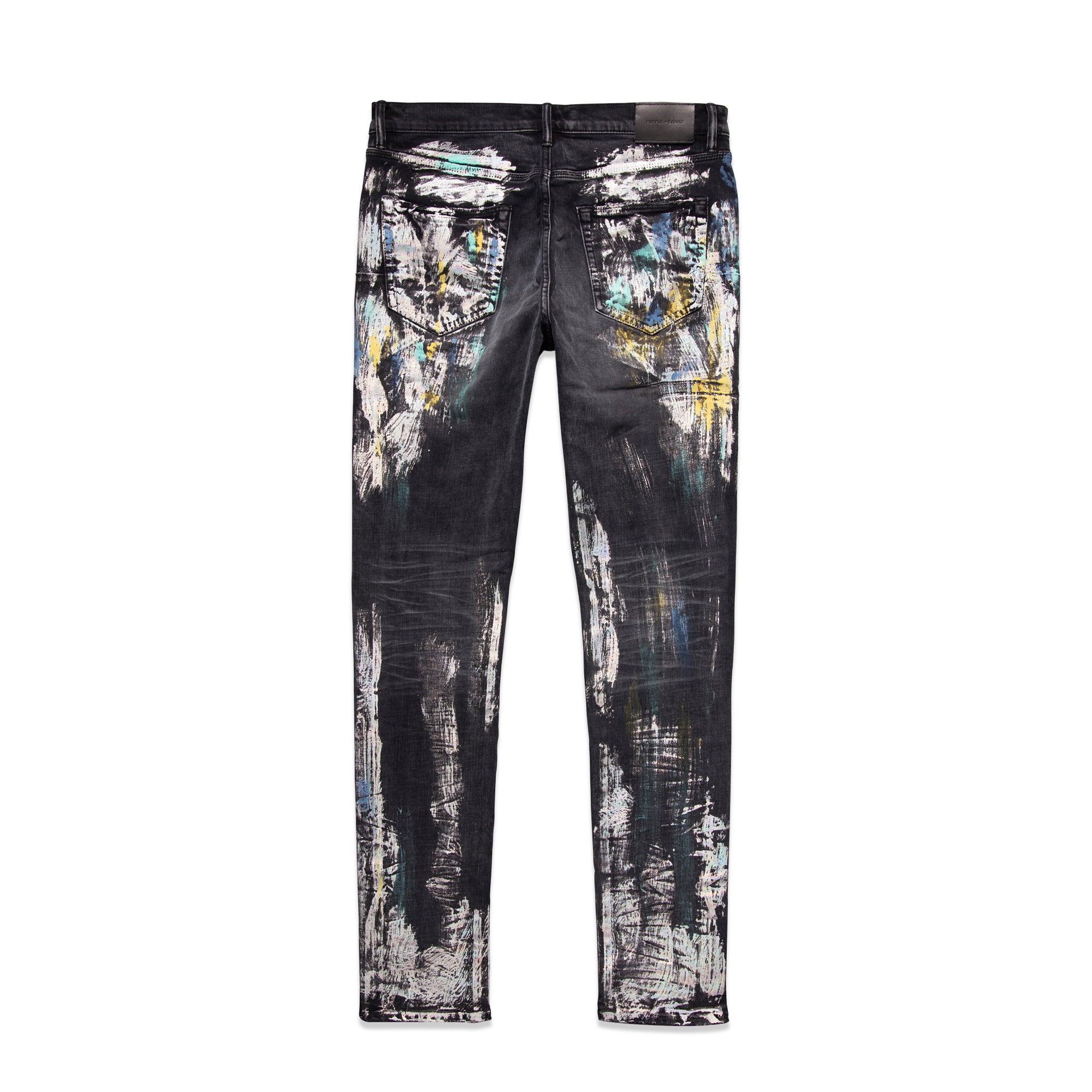 Purple Brand Mens Iridescent Painter Black Jeans