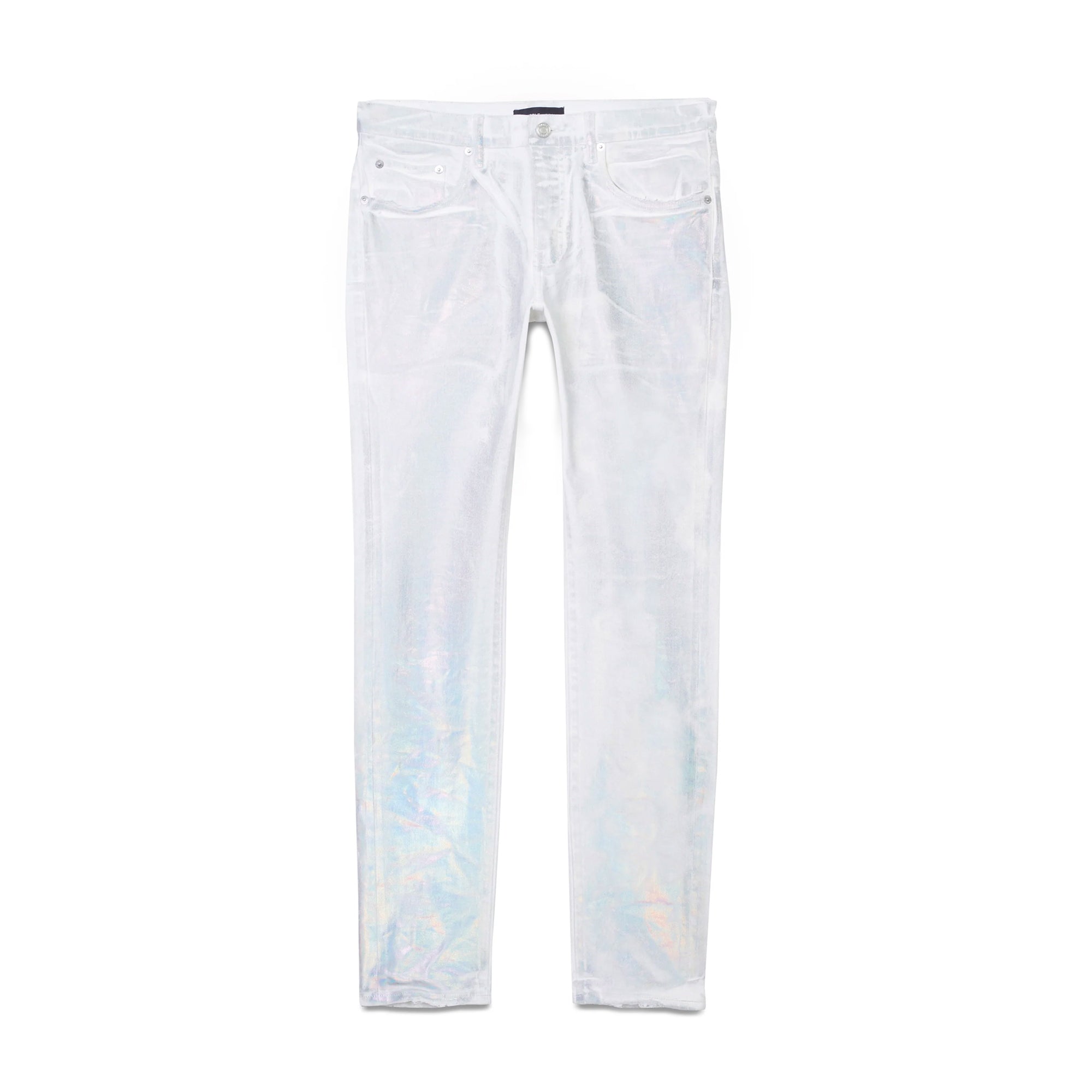 Purple Brand Mens Worn White Iridescent Pearl Jeans