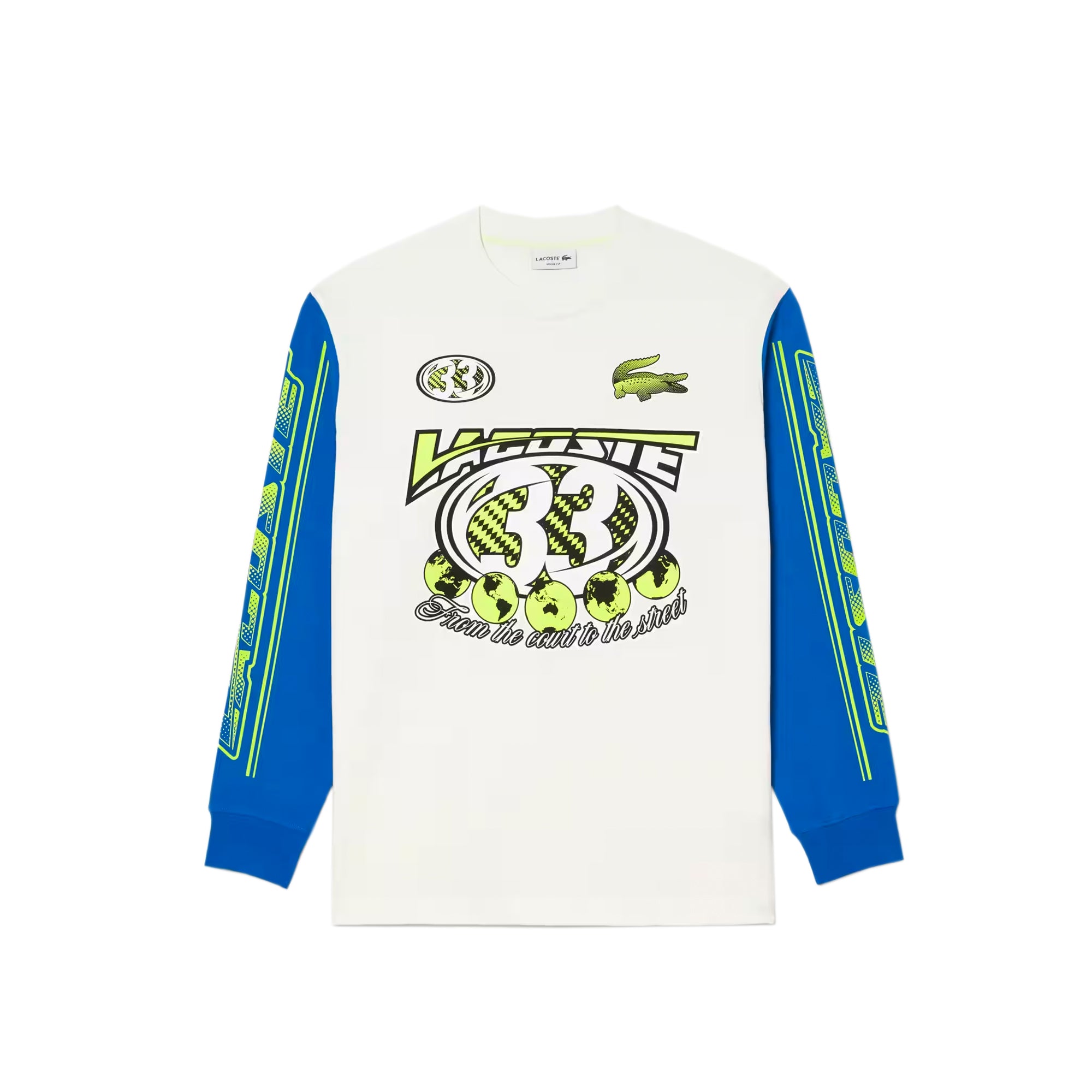 Lacoste Mens Loose Fit Long Sleeve Printed T-Shirt