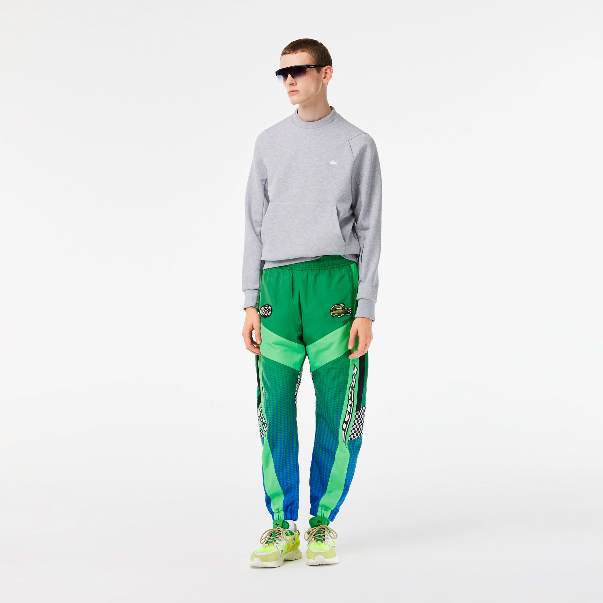 Lacoste Mens Ombre Checkerboard Print Track Pants