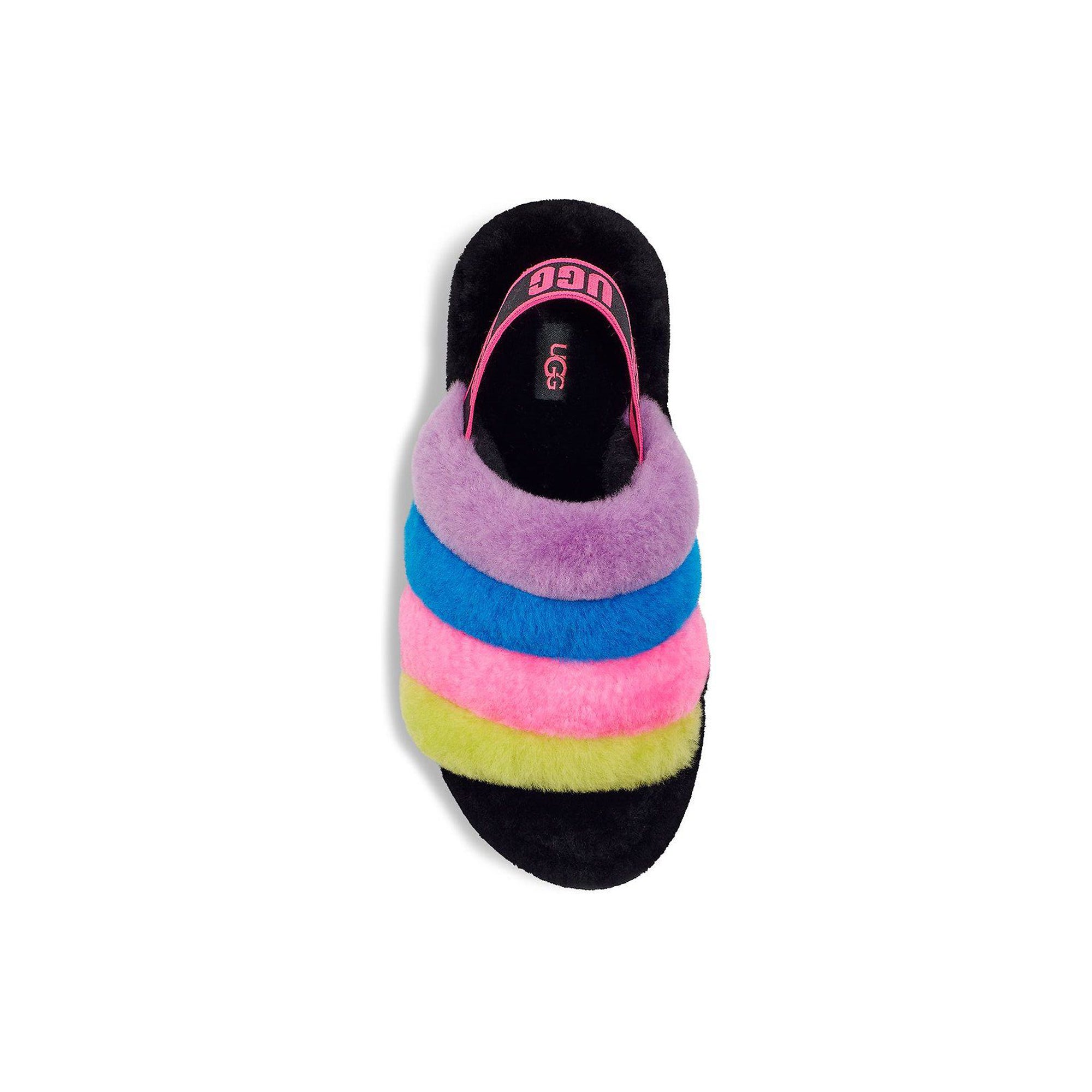 Ugg Women Fluff Yeah Slide 'Black/Taffy Pink Multi'