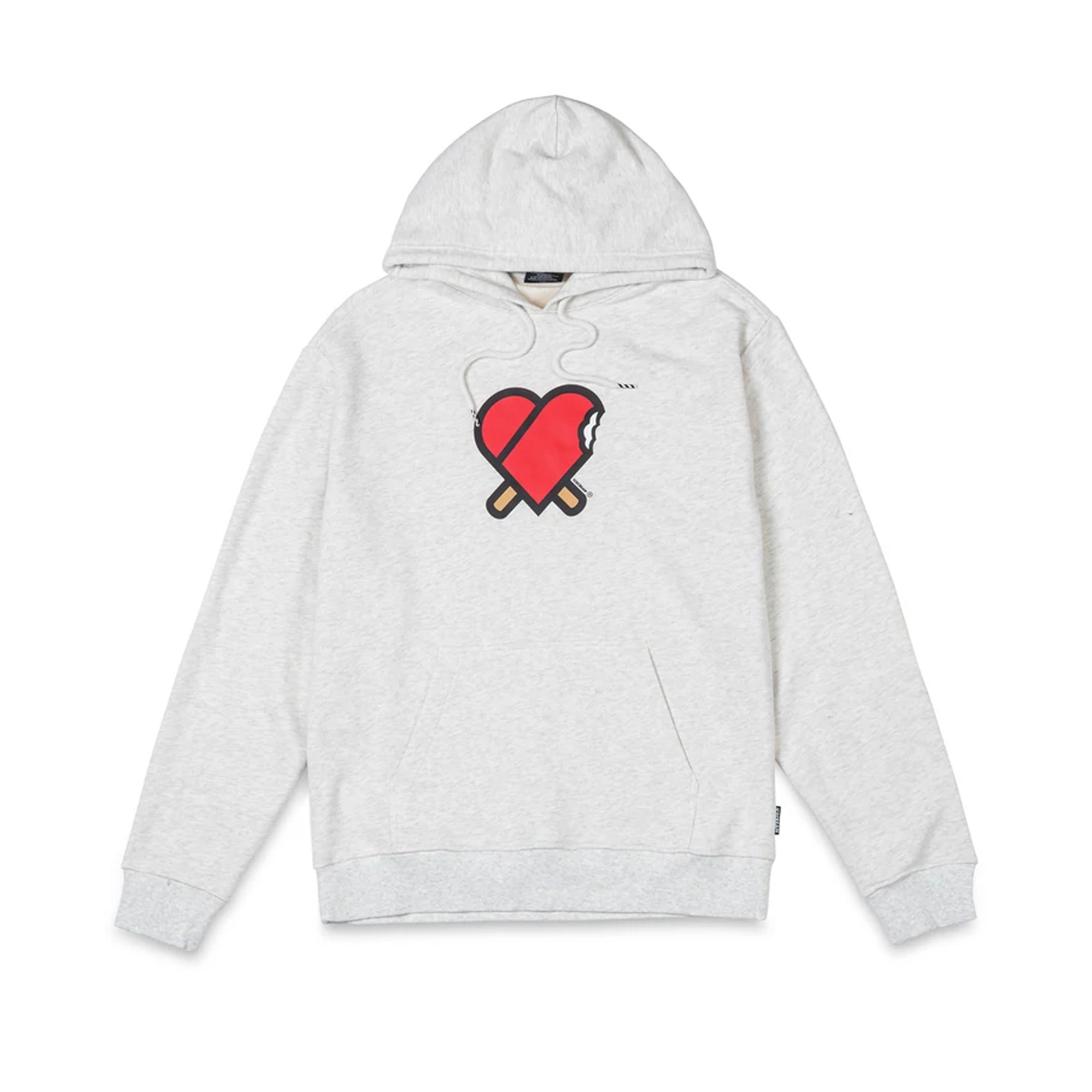 Icecream Mens Heart Hoodie 'Light Heather Grey'
