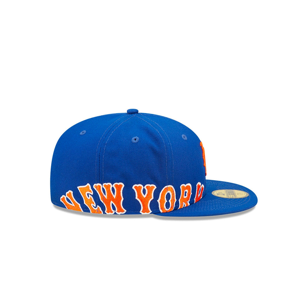 New York Yankees x Mets Split Crown Grey Bottom 59FIFTY Side Patch Fitted | Navy/Royal Blue Yankees x Mets 5950 Cap 7 1/4