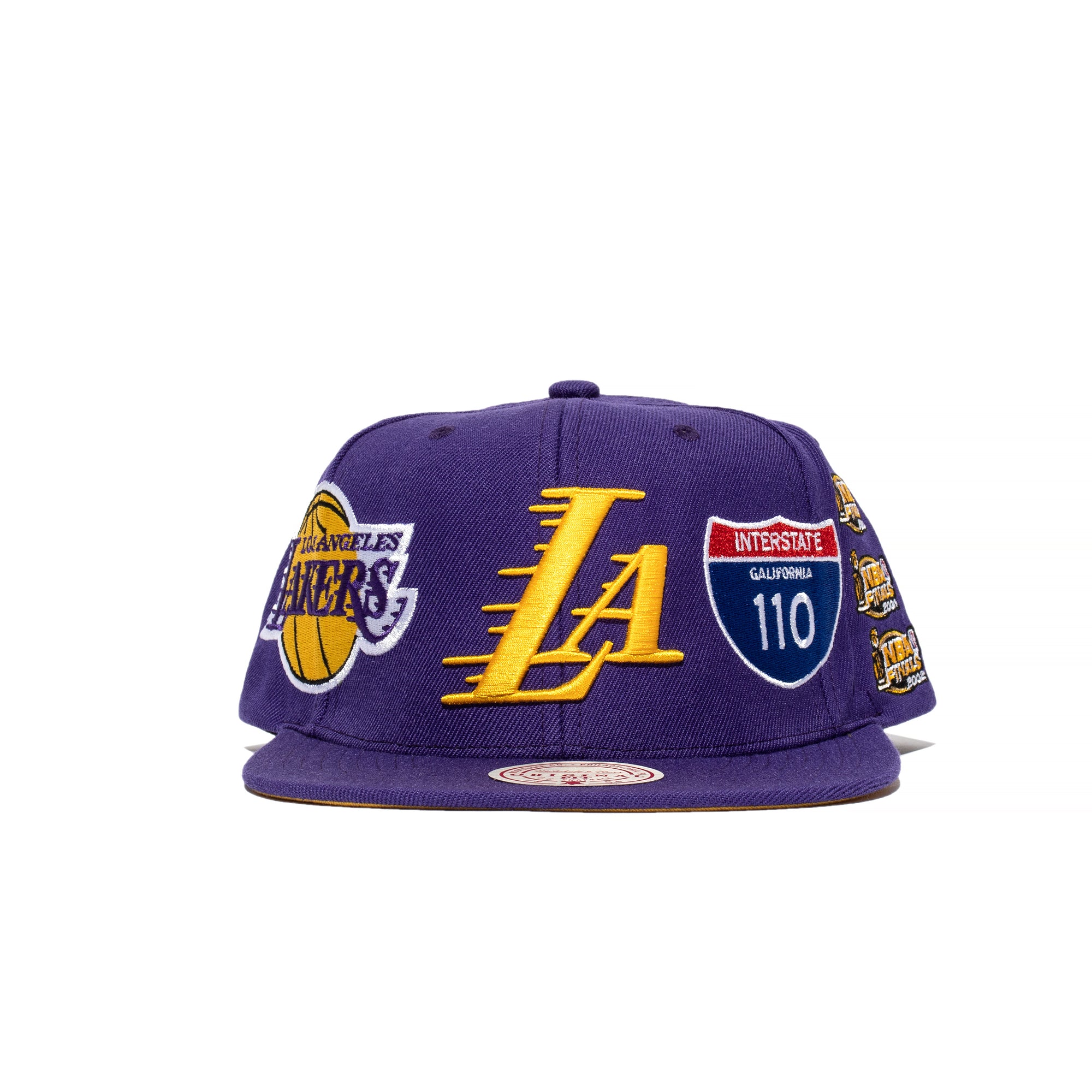 Mitchell & Ness Mens Los Angeles Lakers Champ Patch Snapback 'Purple'