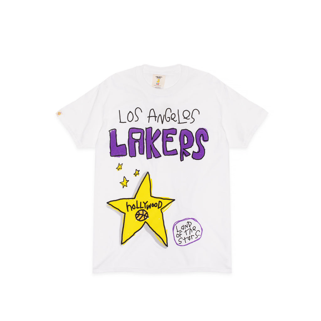 Lakers White Short Sleeve Crop Top Basketball Los Angeles 