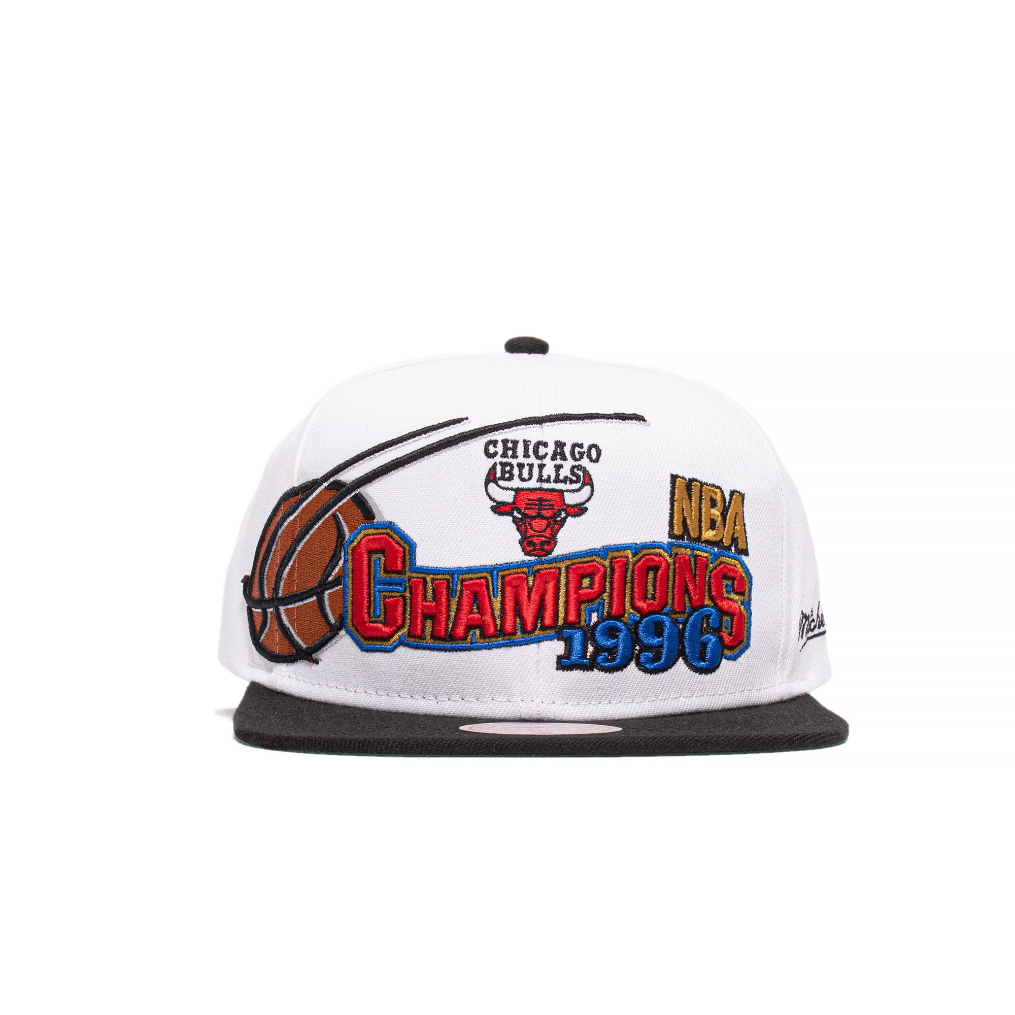 Mitchell & Ness Mens Chicago Bulls 96 Champions Wave 2T Snapback 'White/Black'