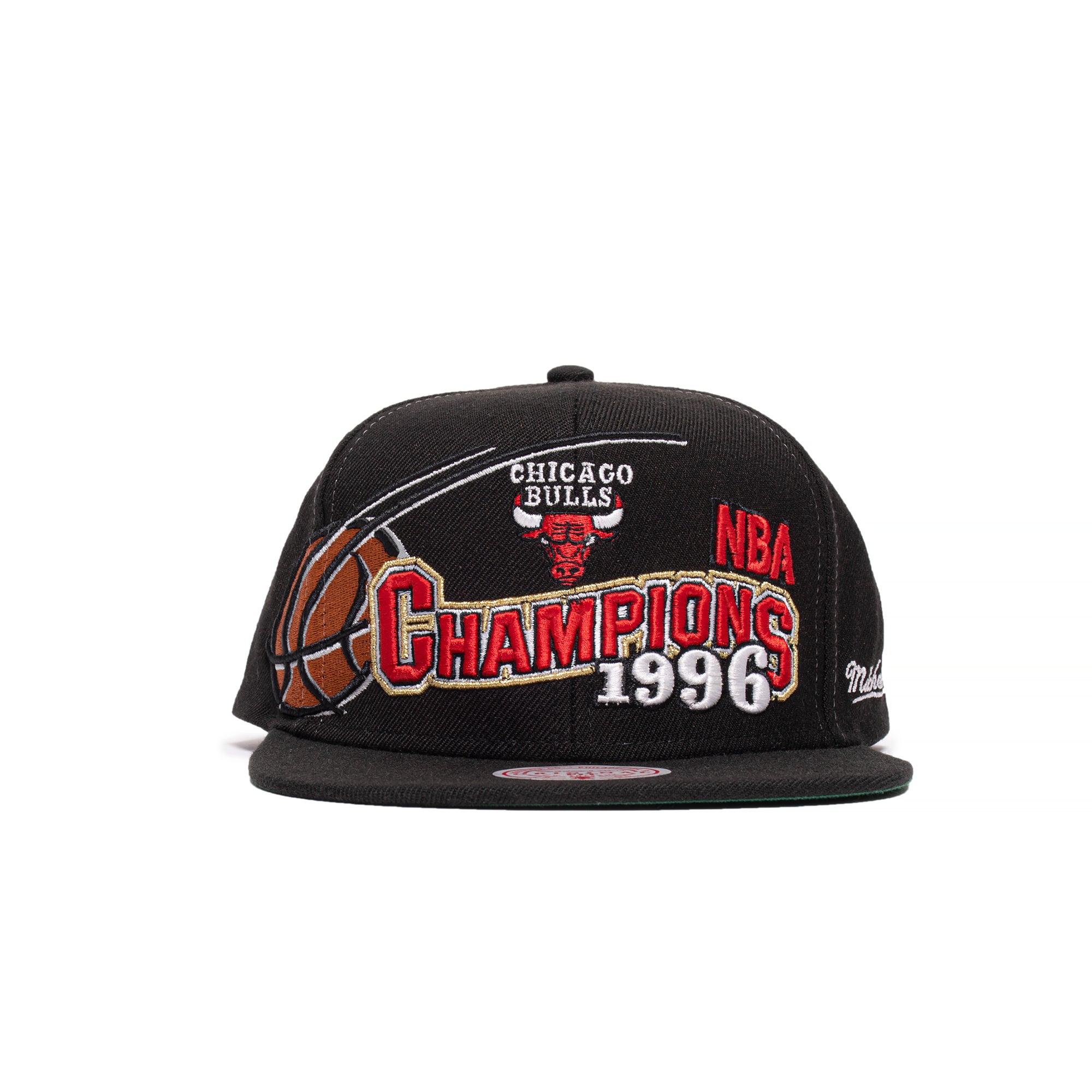 Michell & Ness Mens Chicago Bulls 96 Champions Wave Snapback 'Black'