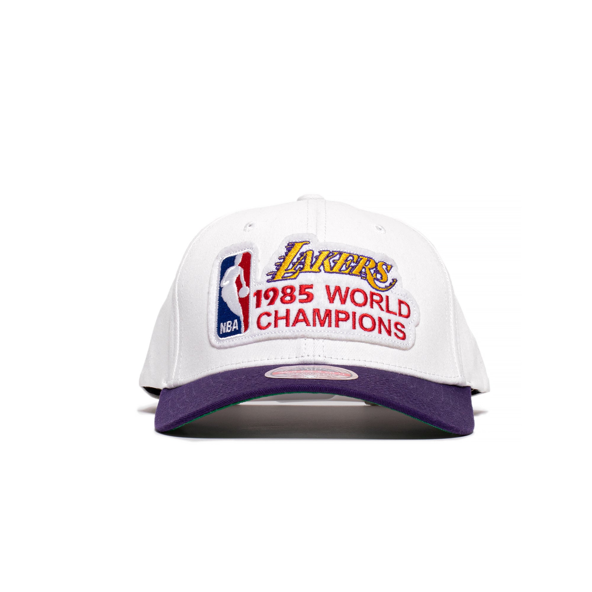 Mitchell & Ness Mens Los Angeles Lakers 85 World Champions Stretch Snapback 'White/Purple'