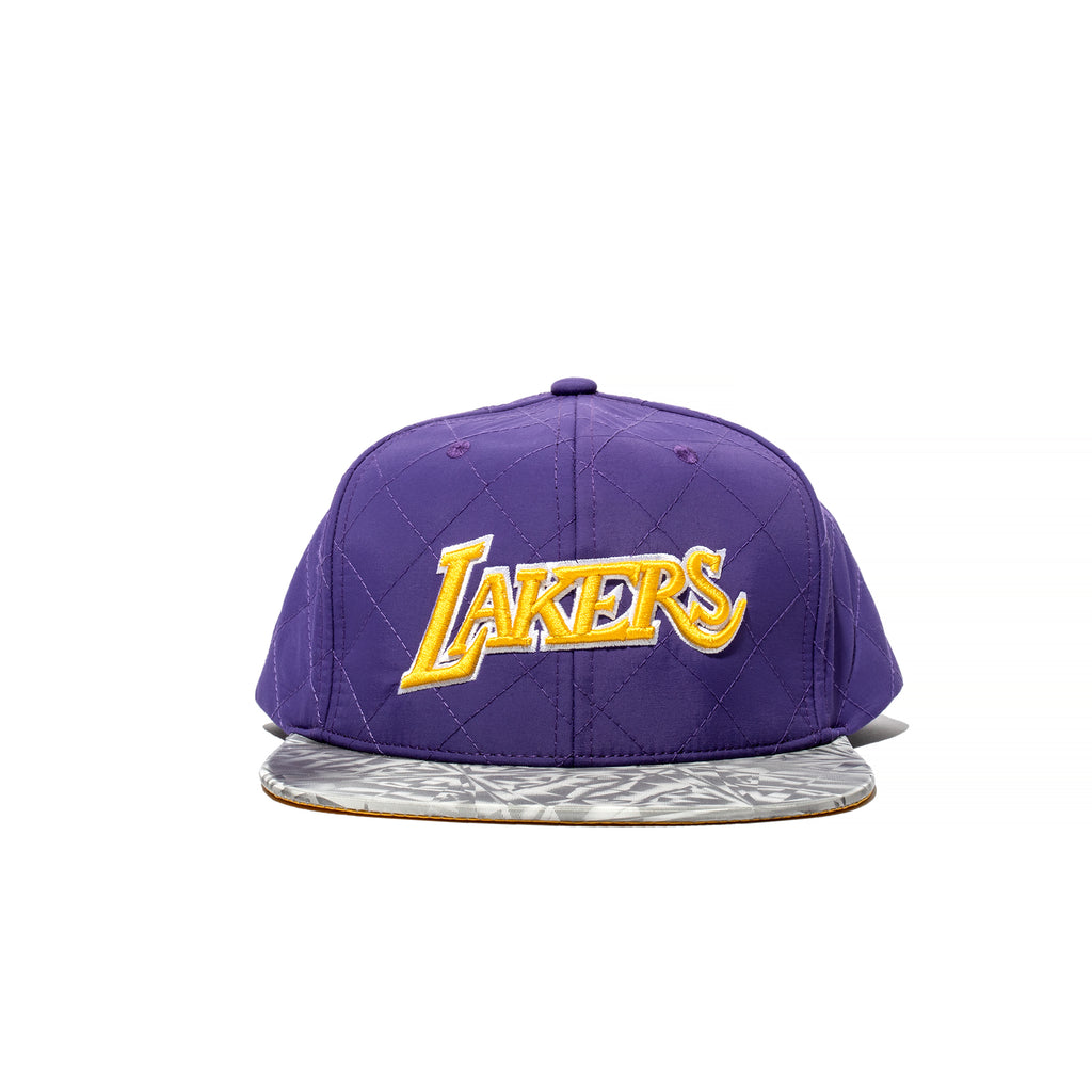 Los Angeles Lakers Mitchell & Ness Diamond Cut Snapback Hat - Black/White