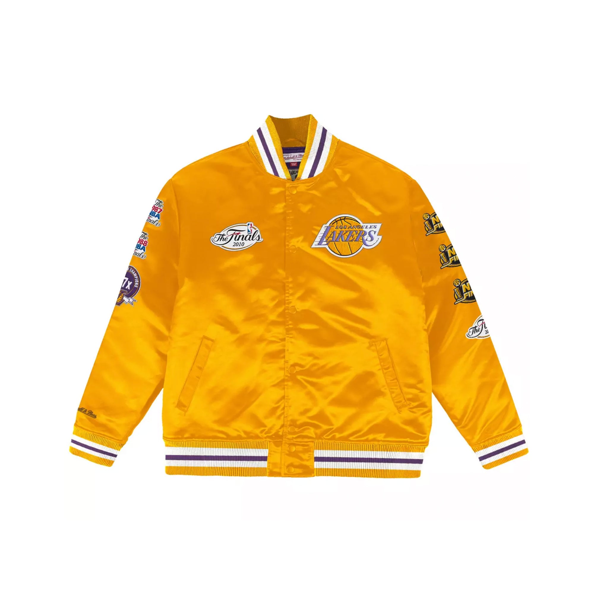 Mitchell & Ness Mens Champ City Satin Los Angeles Lakers Jacket 'Gold'