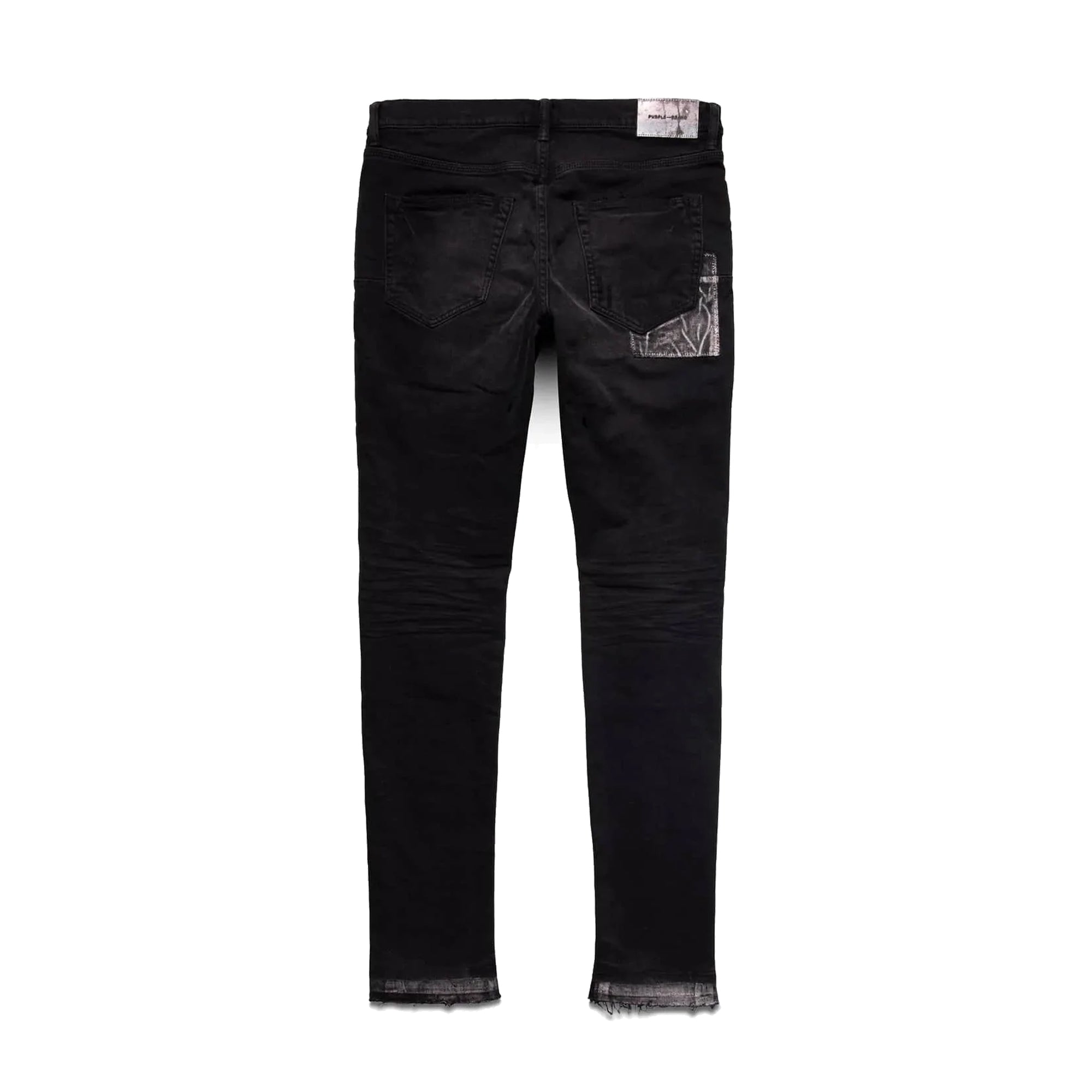 Purple Brand Mens Black Vintage Holographic Repair Jeans