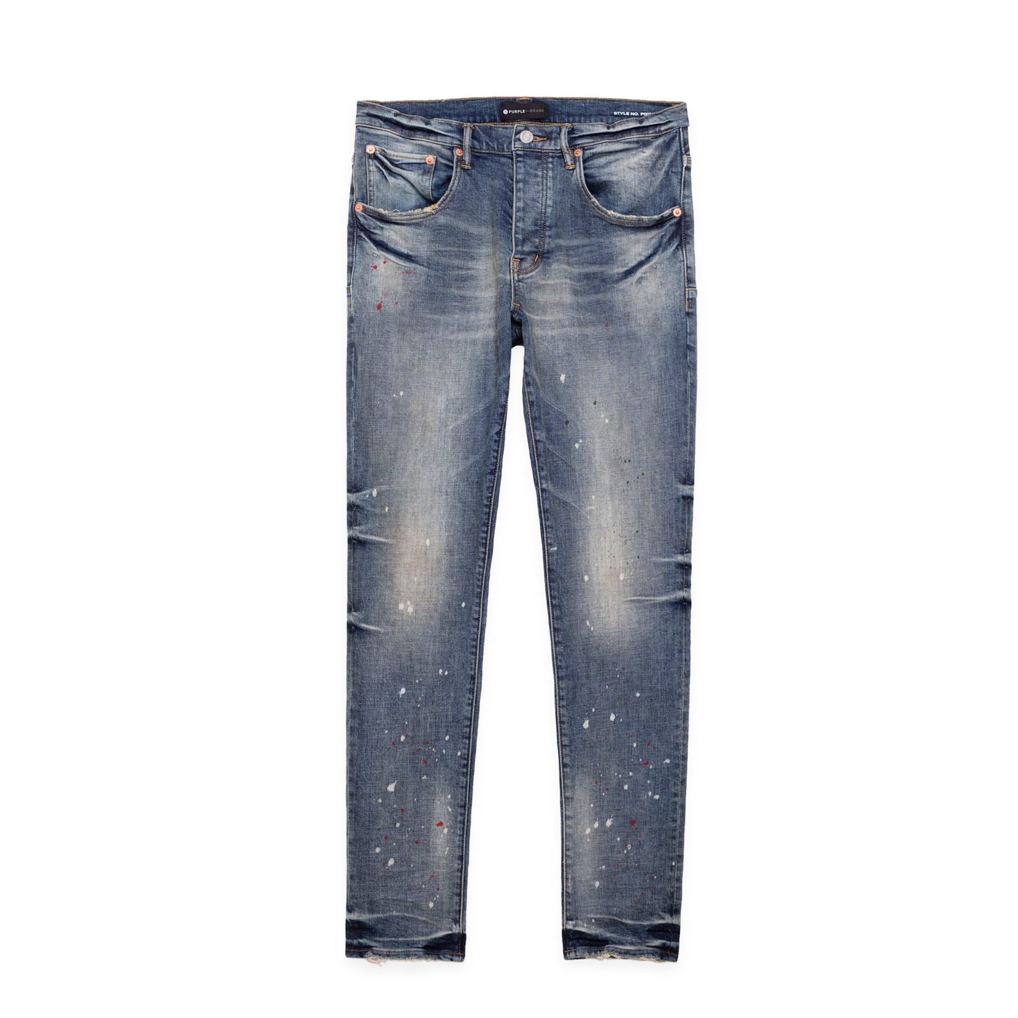 Purple Brand Mens Mid Rise Slim Jean 'Vintage Spotted Indigo'