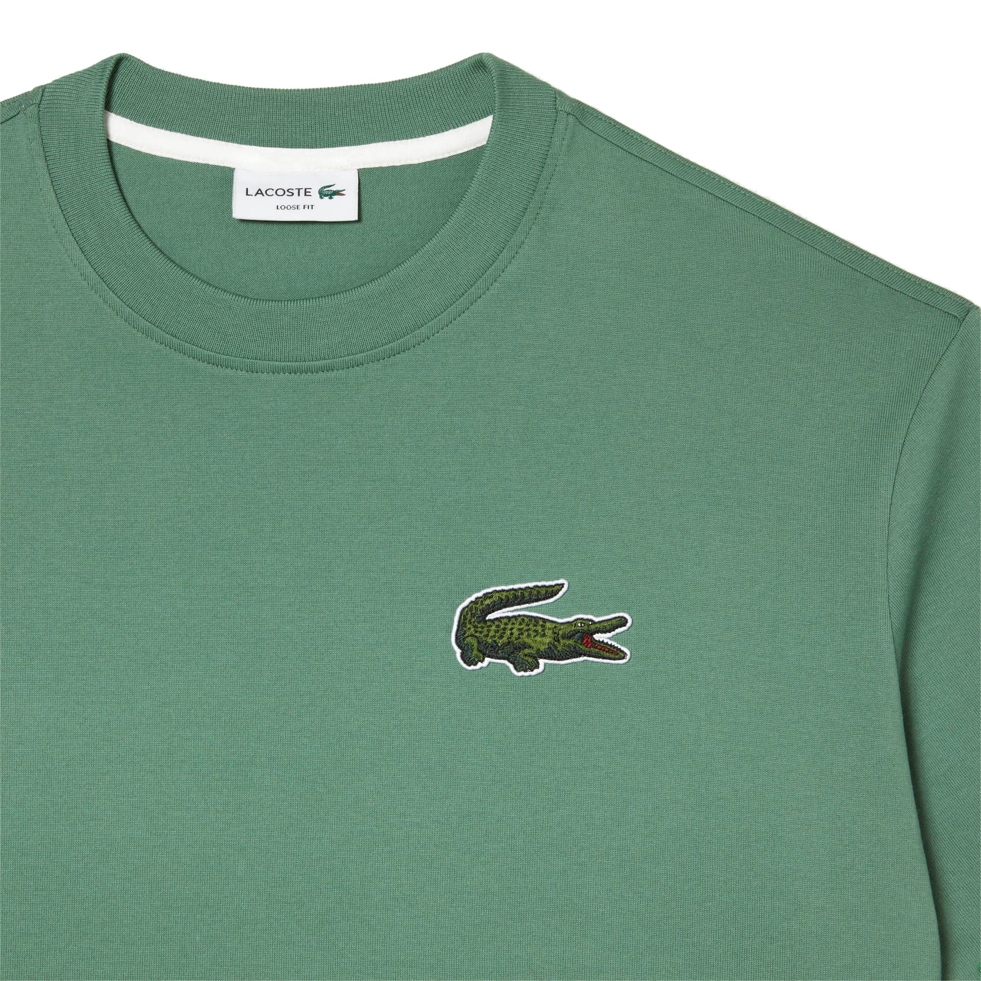 Lacoste Mens Loose Fit Large Crocodile Organic Cotton SS Tee