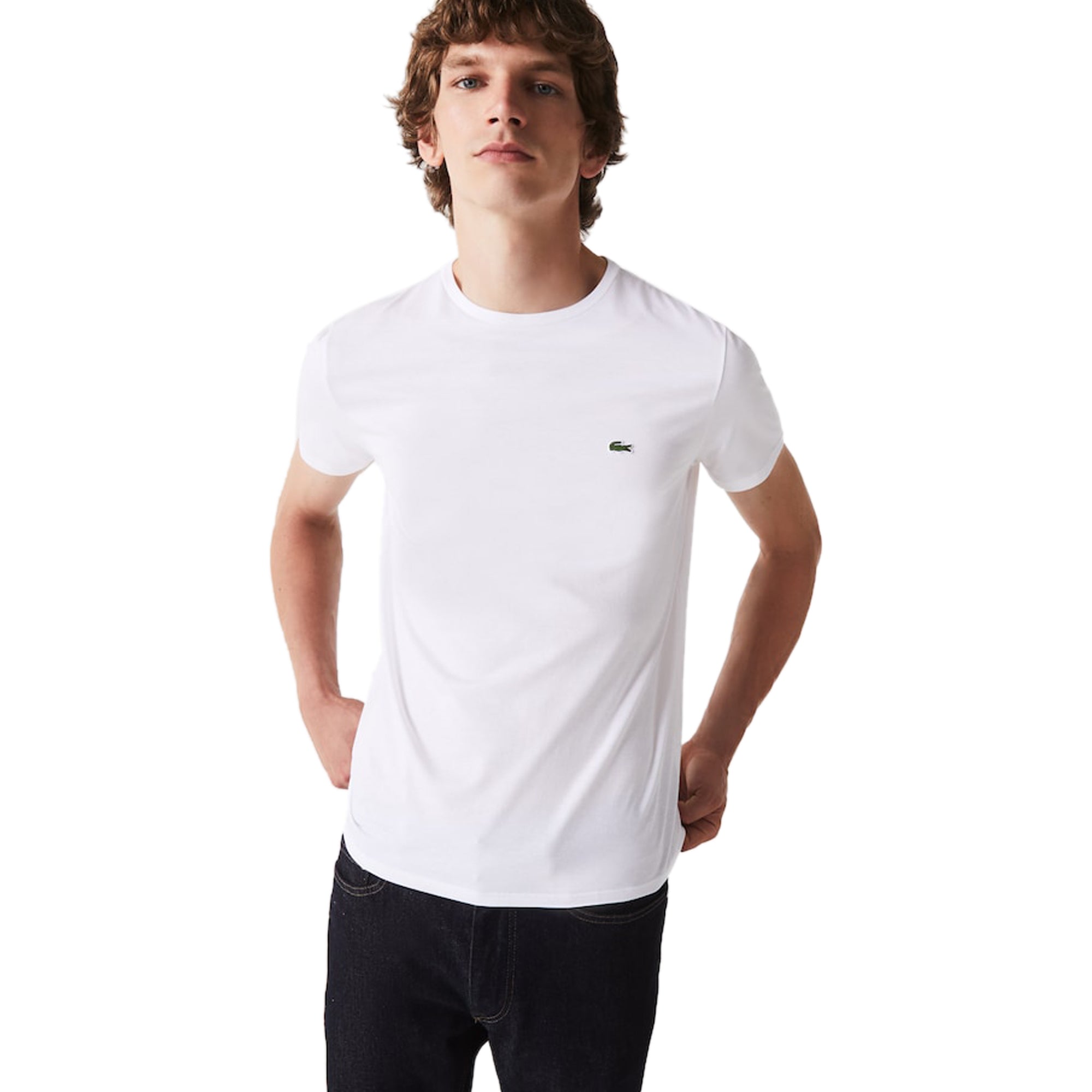Lacoste Mens Crew Neck Pima Cotton Jersey SS Tee