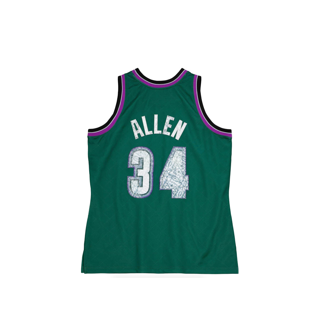 Ray Allen MENS Mitchell & Ness NBA Jersey Milwaukee Bucks  BLACK/GREEN/PURPLE