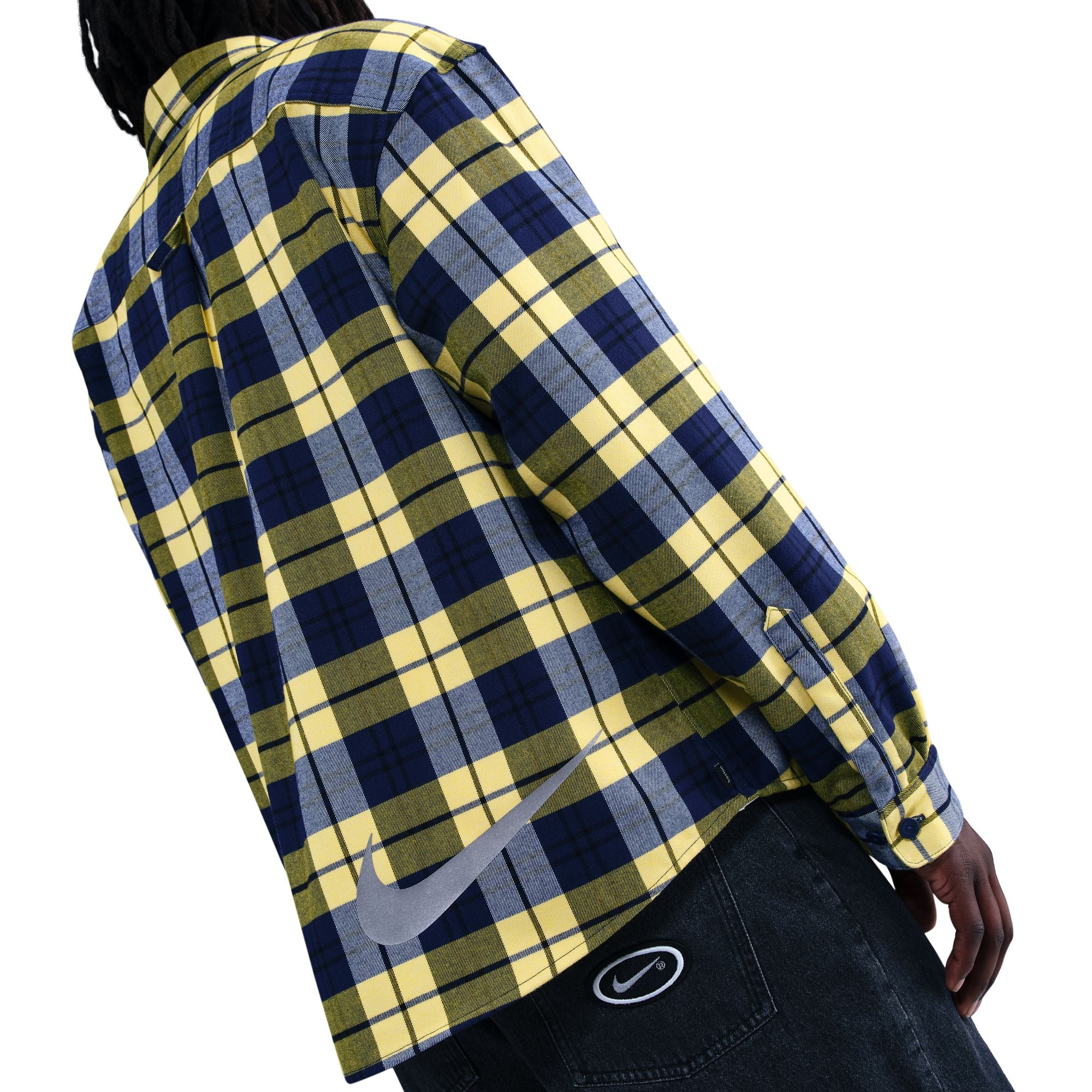 nike yellow plaid sweatshirt