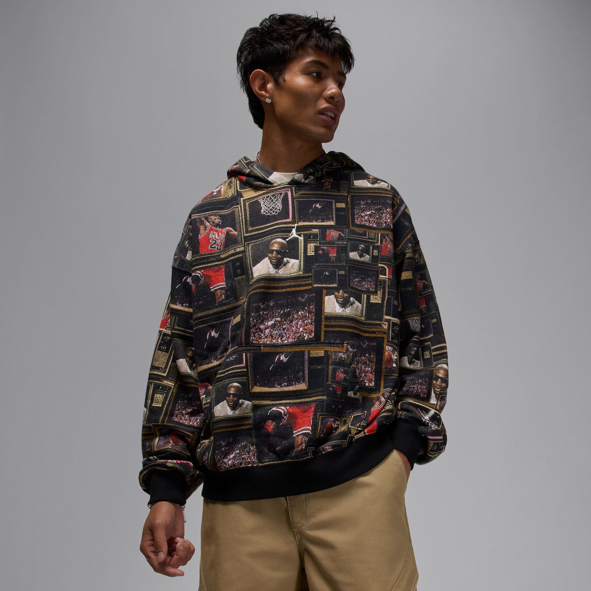 Air Jordan Mens Brooklyn Fleece Printed Pullover Hoodie
