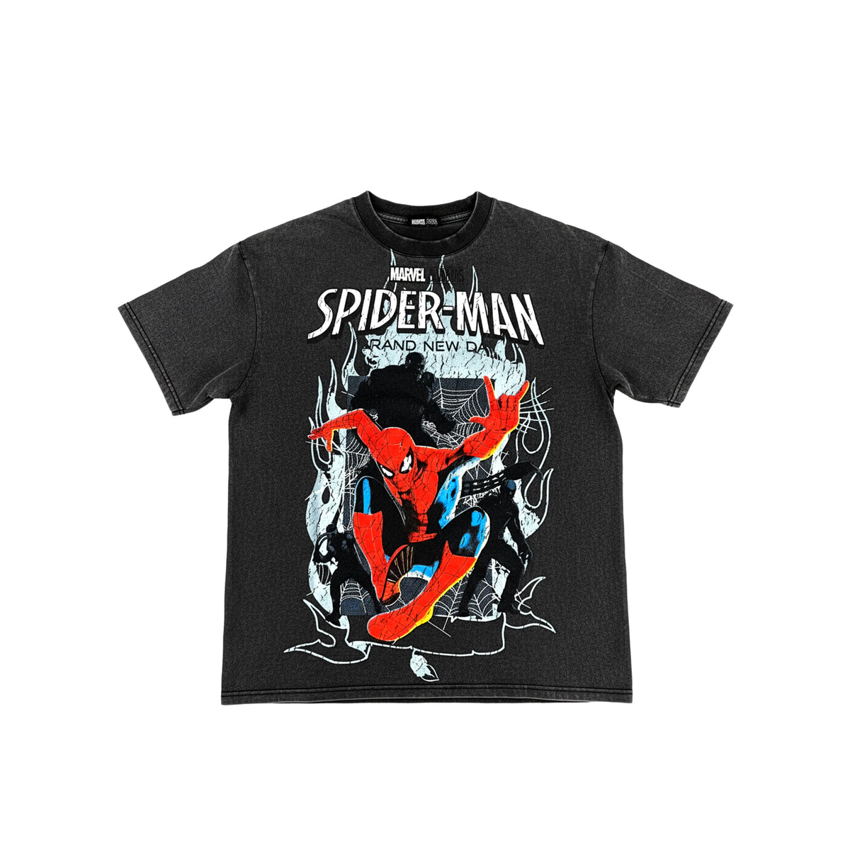 Ed Hardy Mens Flame Web Washed Boxy Tee