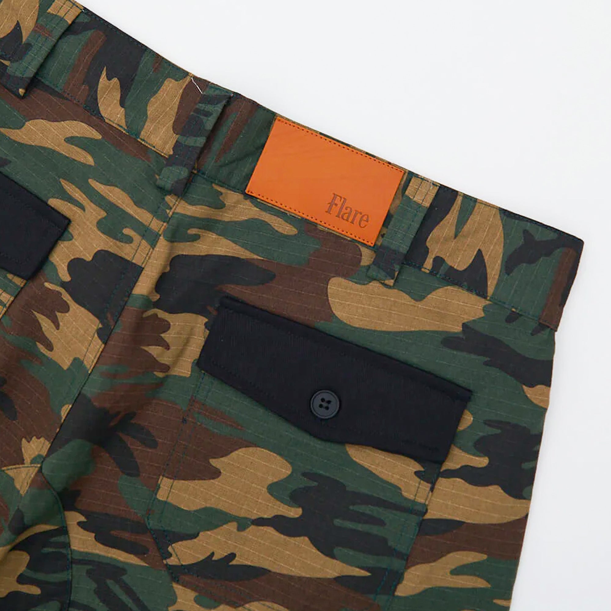 MIDAS archive camo coating flare pants