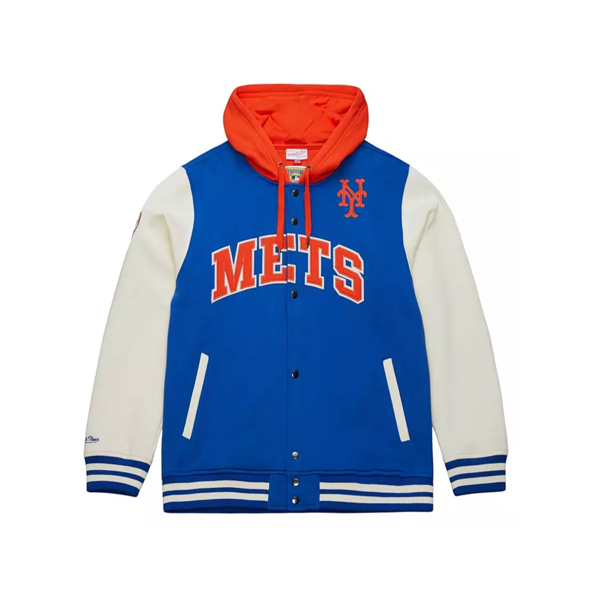Mitchell & Ness Mens MLB New York Mets Courtside Fleece Button Jacket
