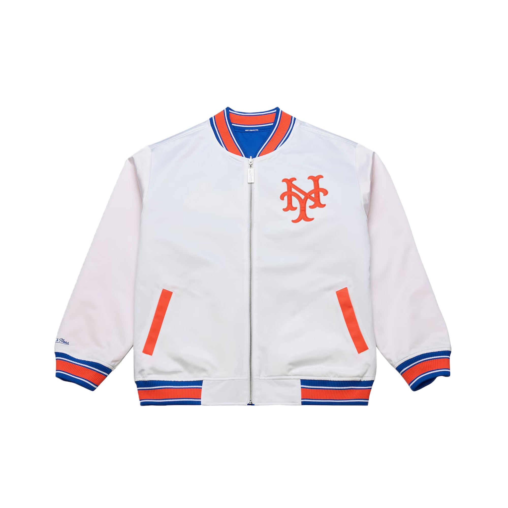 Mitchell & Ness Mens MLB New York Mets Reversible Satin Jacket