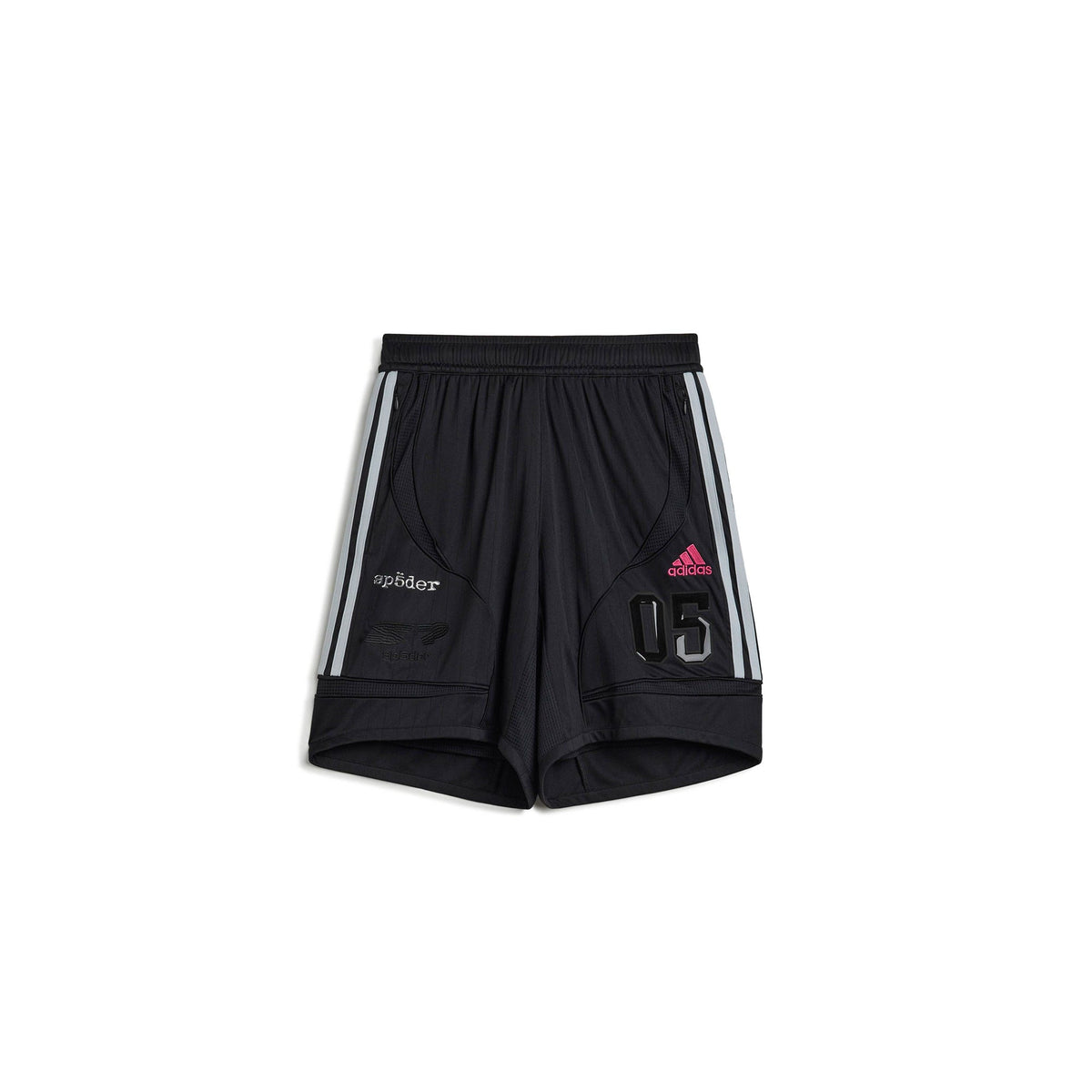 black silver and pink shorts on a white background