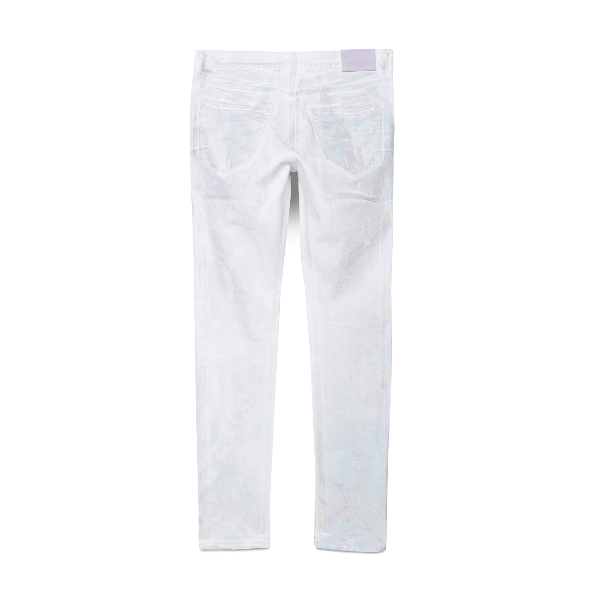 Purple Brand Mens Worn White Iridescent Pearl Jeans