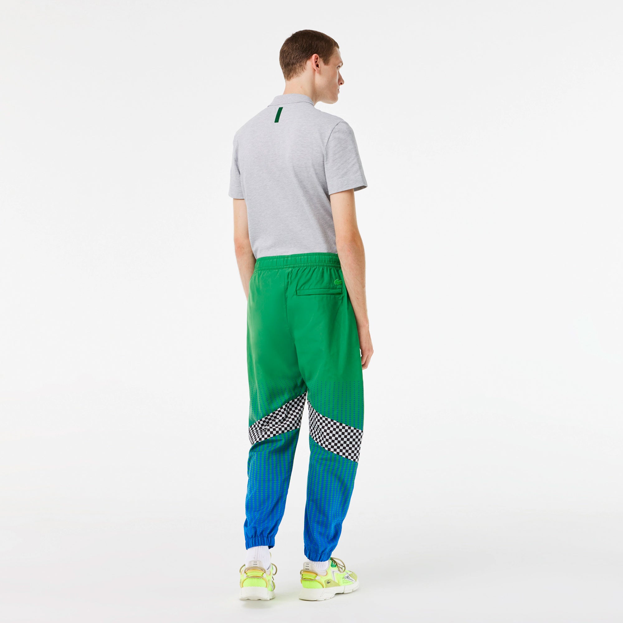 Lacoste Mens Ombre Checkerboard Print Track Pants