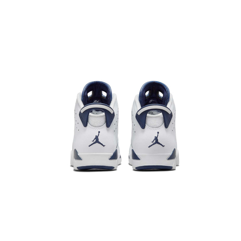 Air Jordan Little Kids 6 Retro PS Shoes 'White/Midnight Navy'