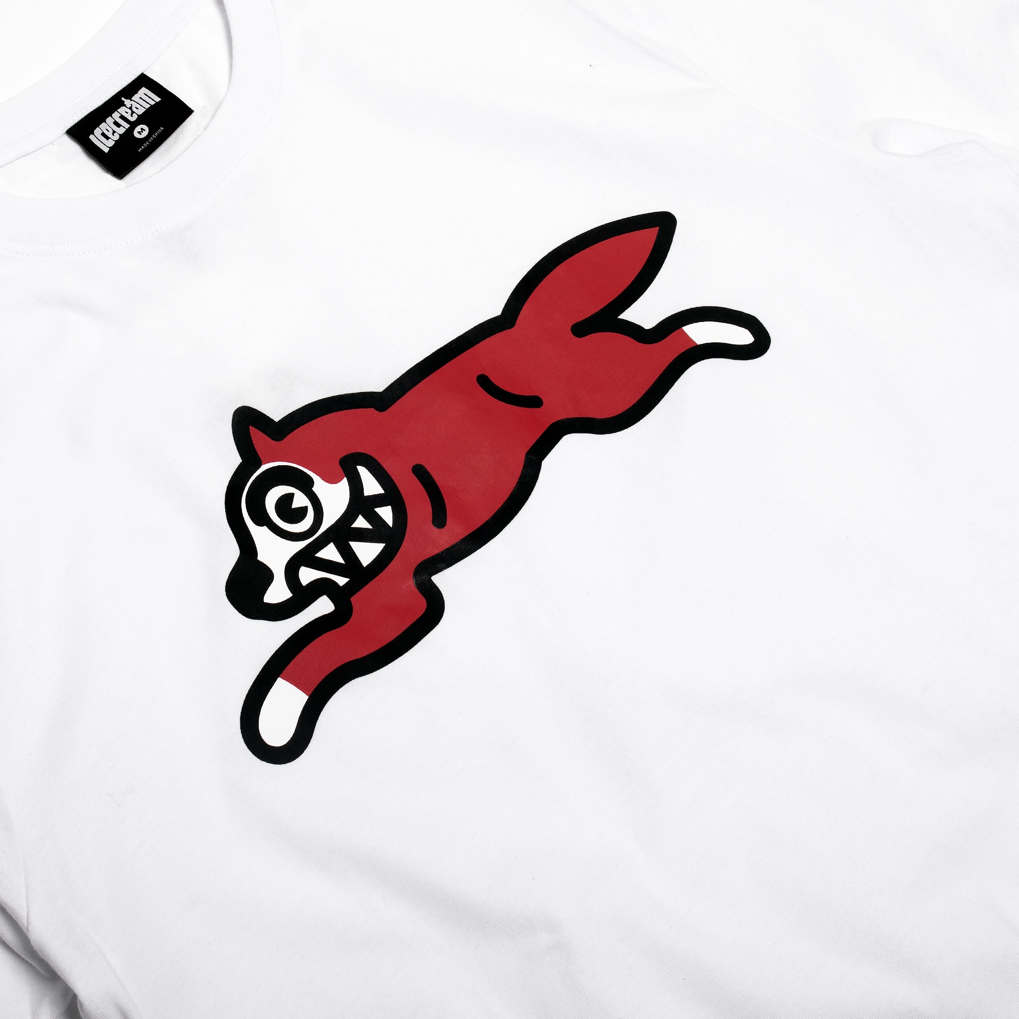 Icecream Mens Running Dog T-Shirt 'White'