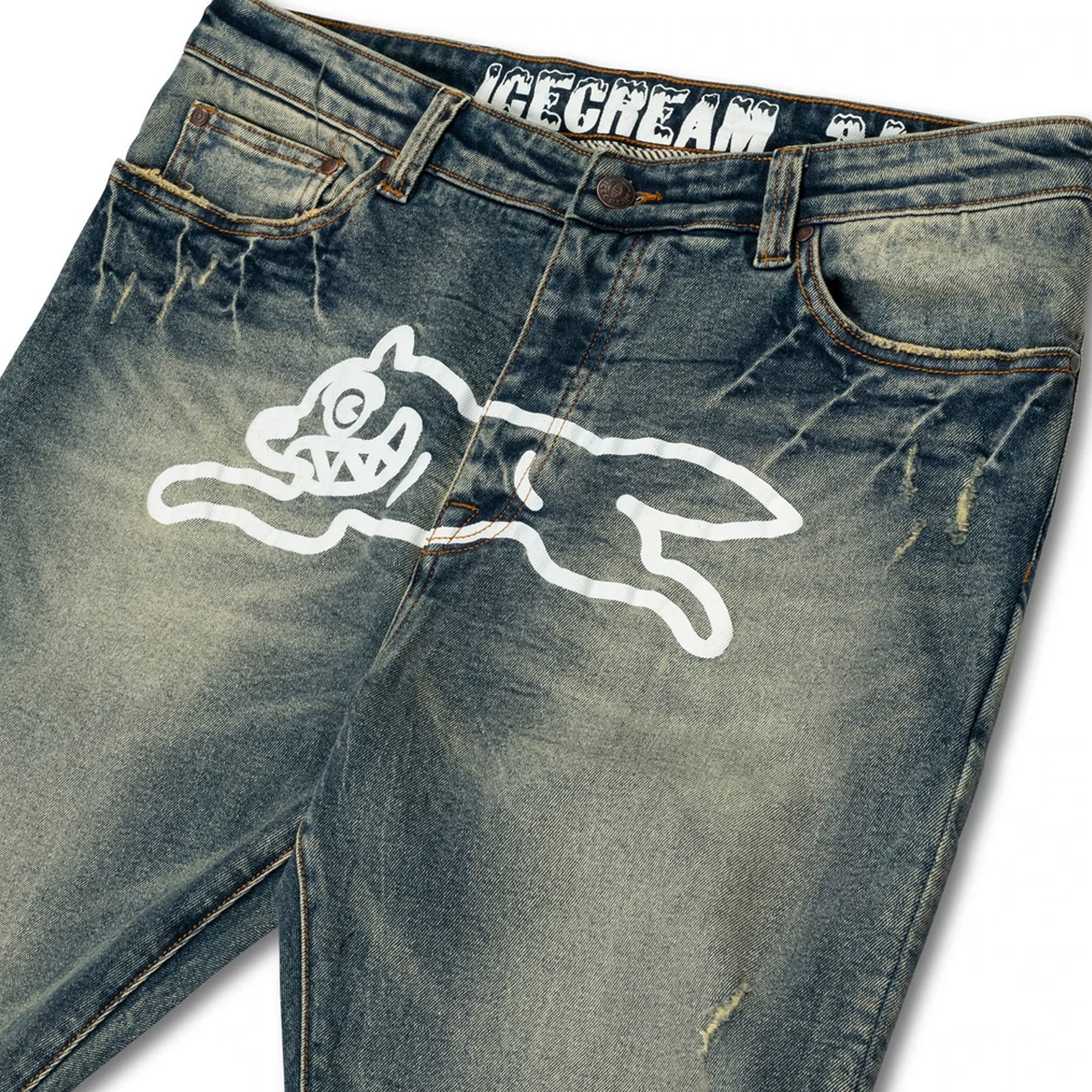 Icecream Mens Running Dog Jean 'Med Washed Blue'