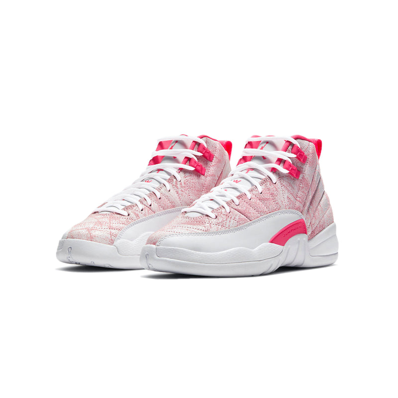 Air Jordan 12 Youth Retro 'White/Arctic Punch-Hyper Pink' Shoes