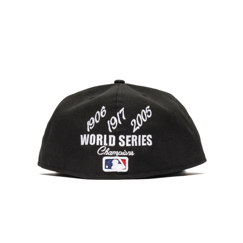 Men's New Era Black Chicago White Sox 3-Time World Series Champions Undervisor 59FIFTY Fitted Hat