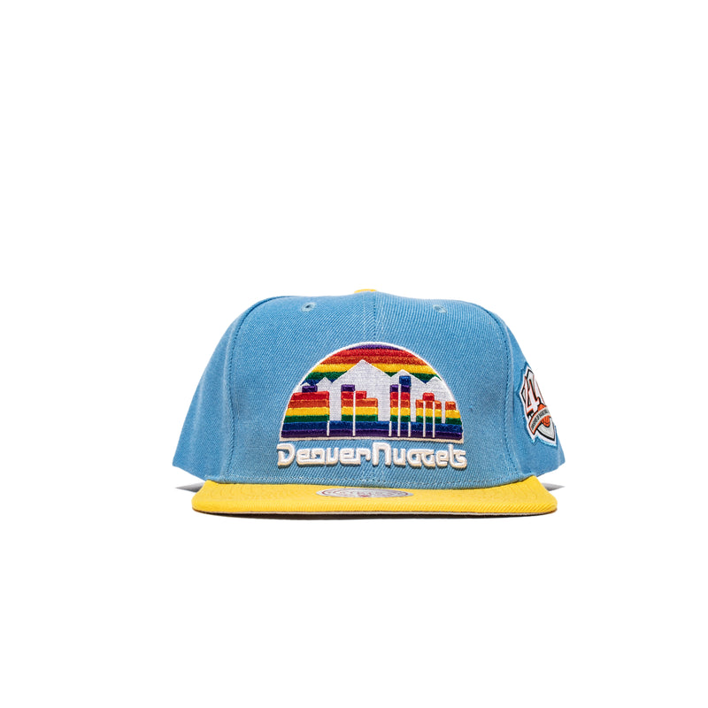 Mitchell & Ness Denver Nuggets Patches 2 Tone HWC Hat 'Light Blue/Gold'