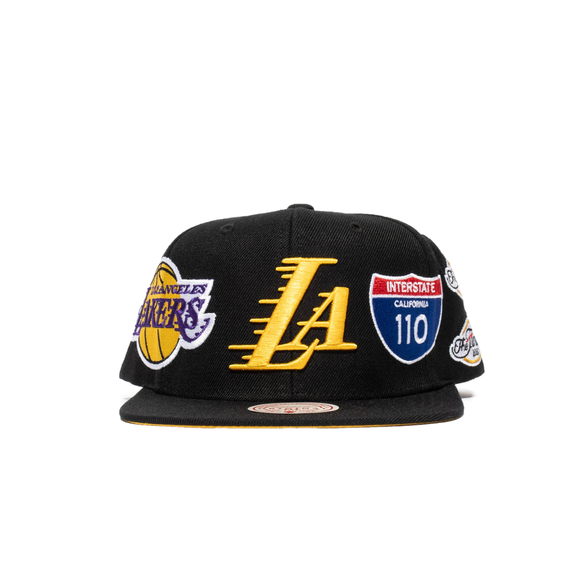 Mitchell & Ness Mens Los Angeles Lakers Champ Patch Snapback 'Black'