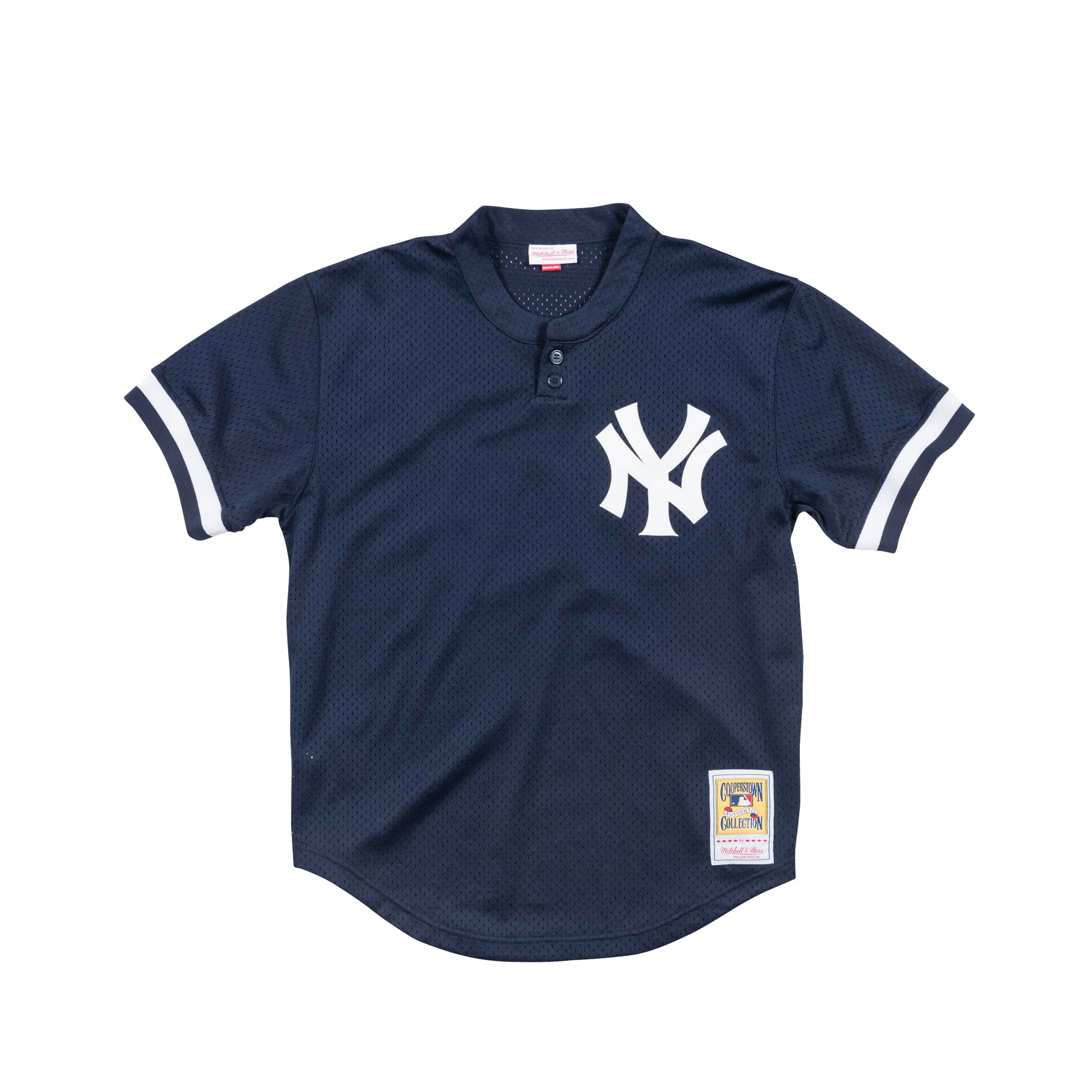 Mitchell & Ness Mens NY Yankees Authentic BP Pullover Jersey - Derek Jeter 'Navy'