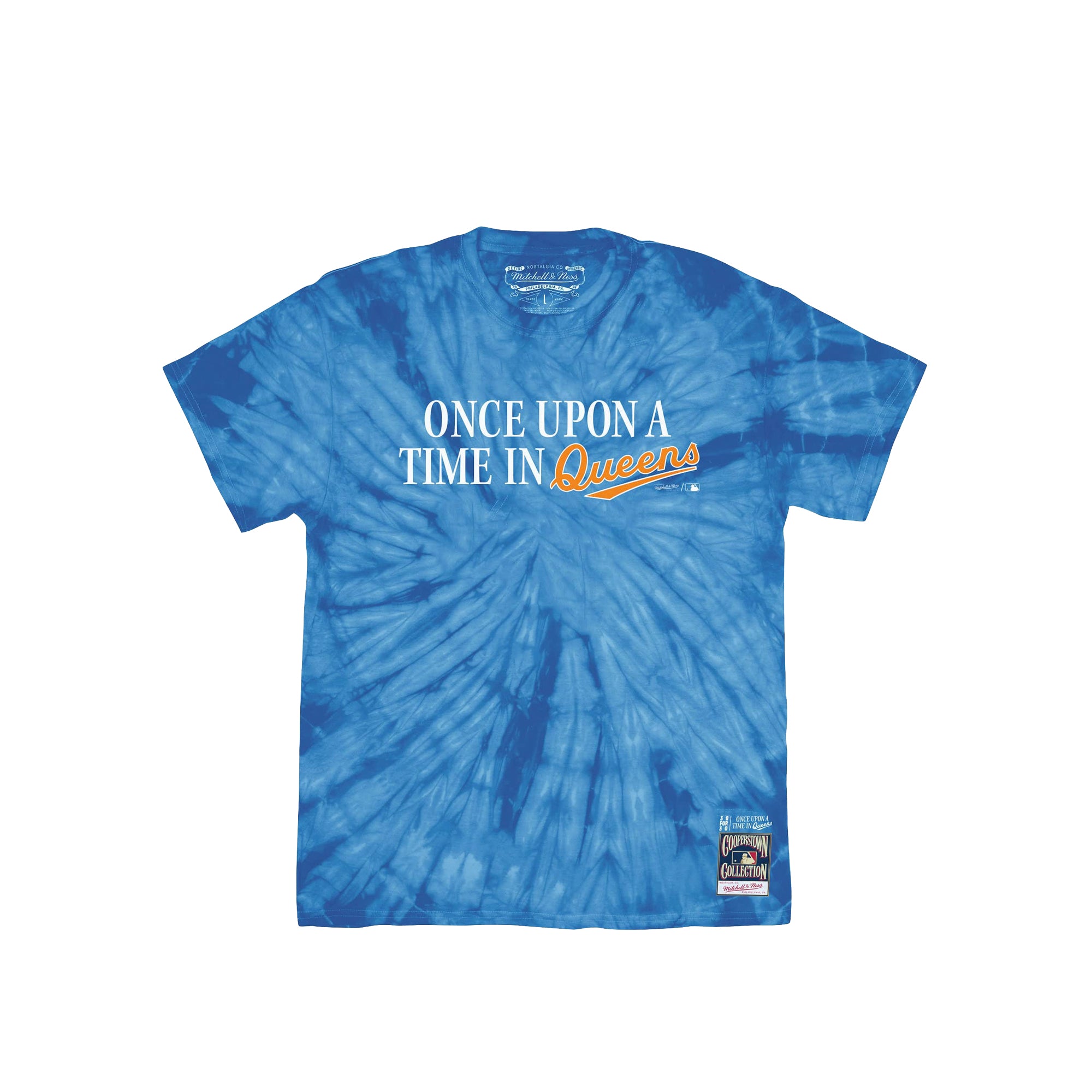 Mitchell & Ness Mens Branded Once Upon A Tie Dye Tee Collab 'Royal'