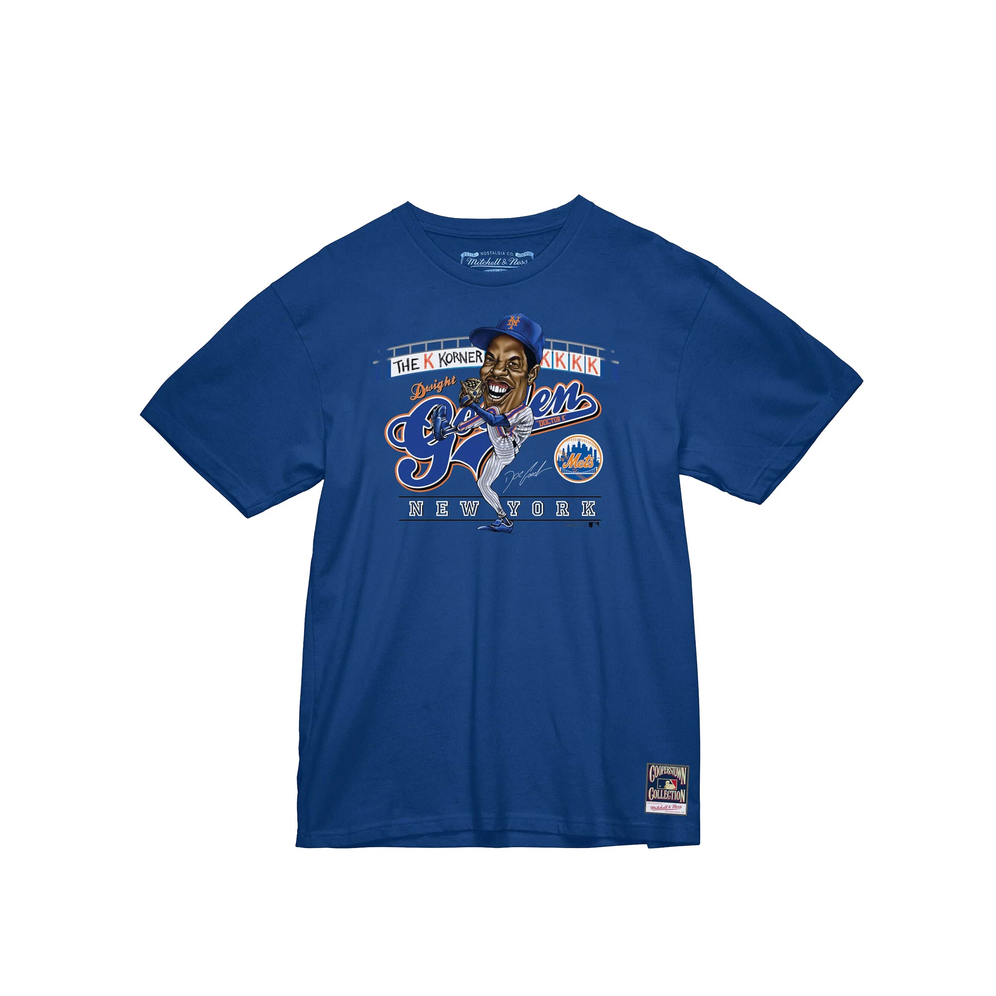 Mitchell & Ness Mens NYM Gooden Caricature Tee 'Royal'