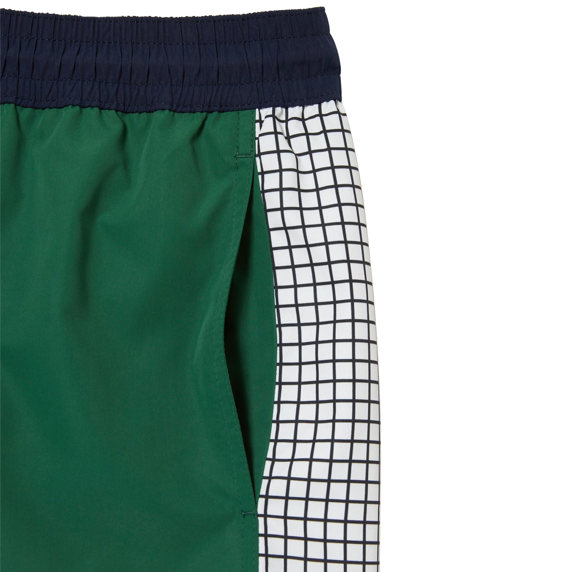 Lacoste Mens Recycled Polyester Colorblock Swim Trunks