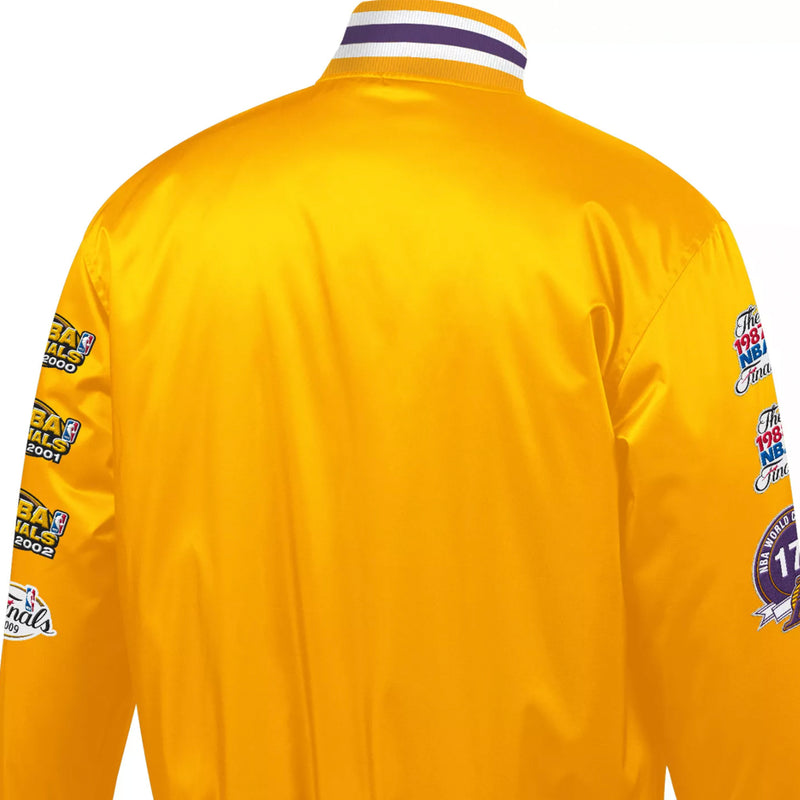 Mitchell & Ness Mens Champ City Satin Los Angeles Lakers Jacket 'Gold'